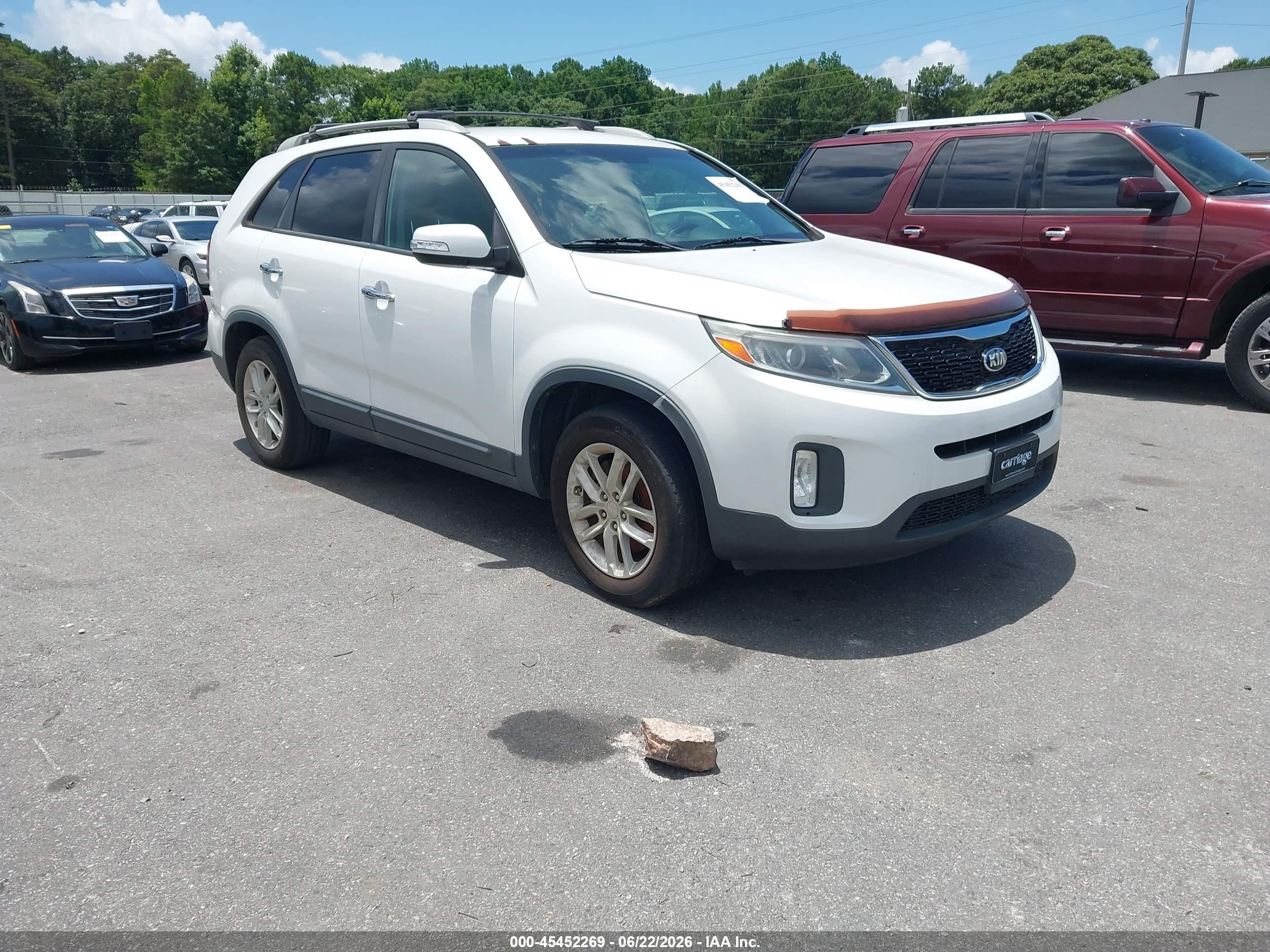 2015 Kia Sorento Lx White vin: 5XYKT4A63FG622945