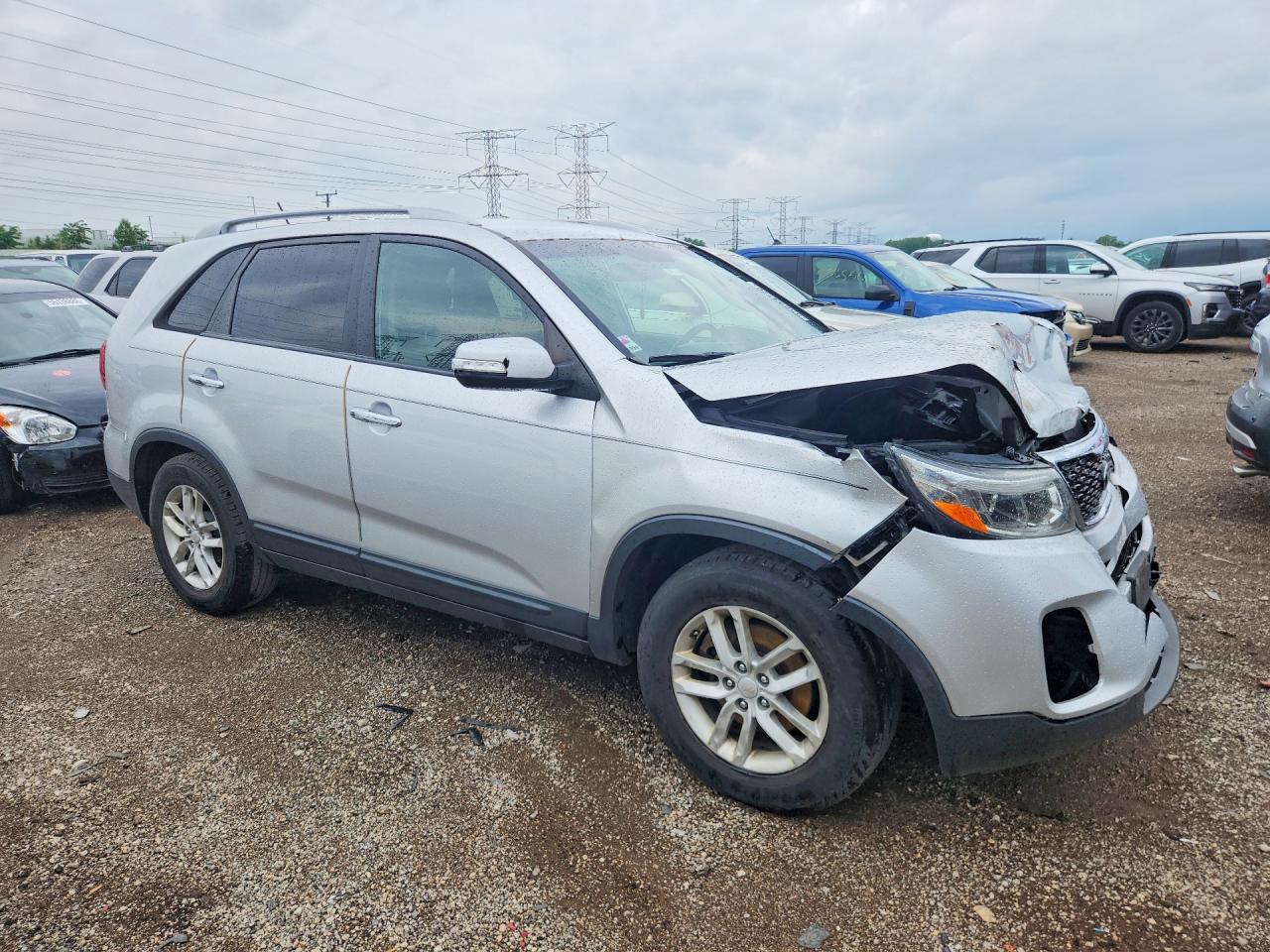 2014 Kia Sorento Lx Silver vin: 5XYKT4A64EG452500