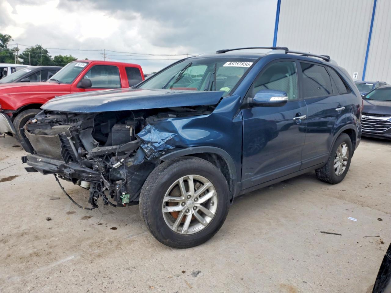 2014 Kia Sorento Lx Blue vin: 5XYKT4A64EG510783