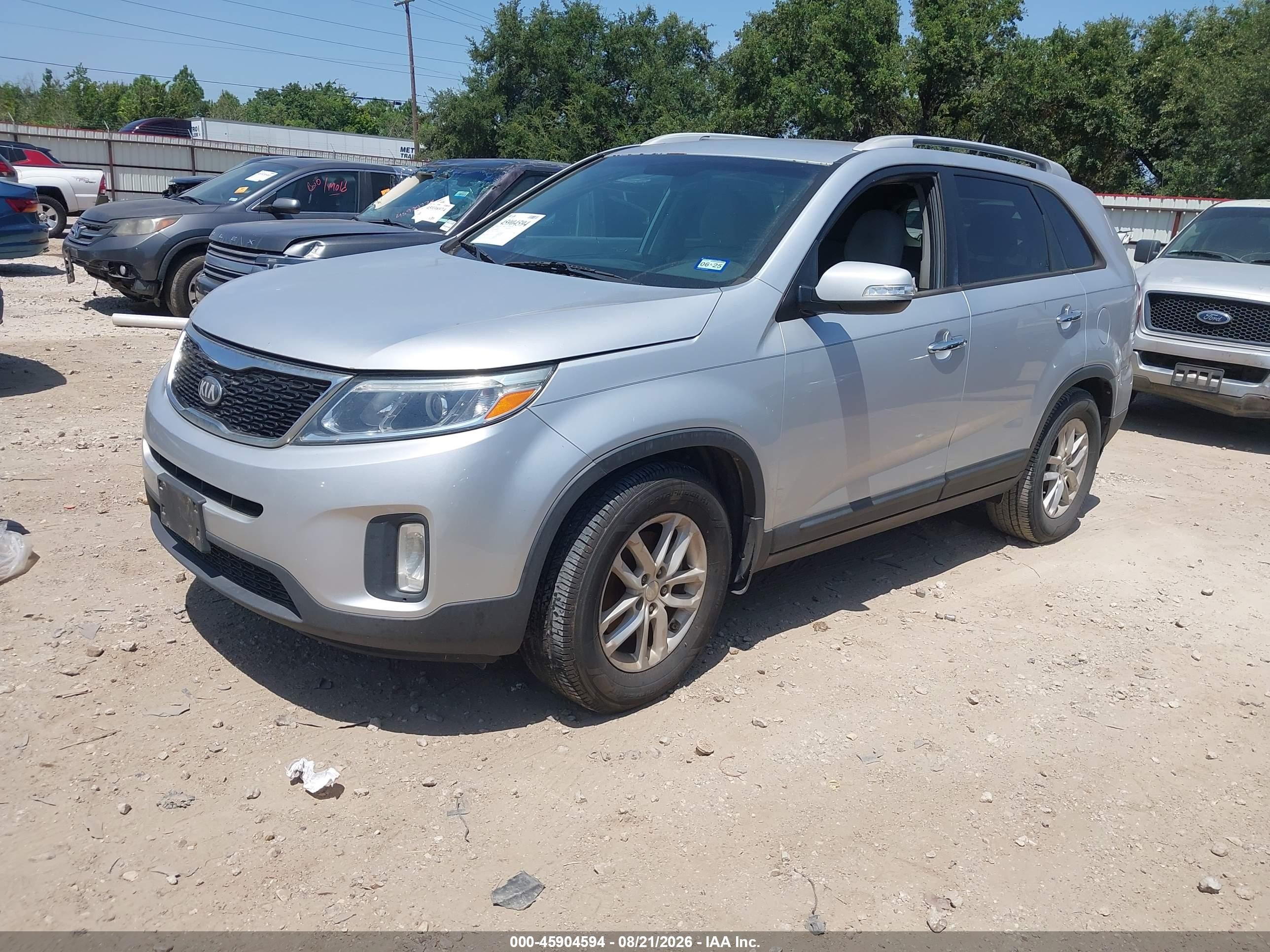 2014 Kia Sorento Lx Silver vin: 5XYKT4A65EG466597