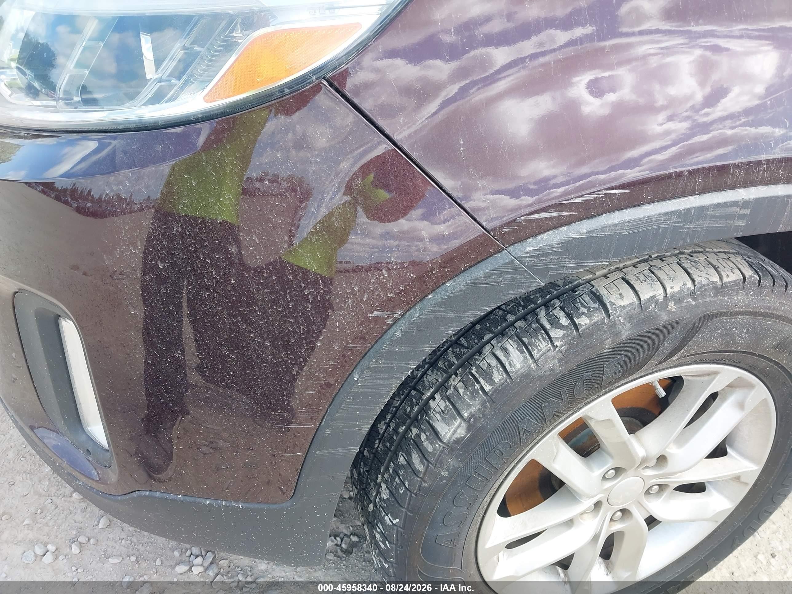 2015 Kia Sorento Lx Темно-бордовый vin: 5XYKT4A65FG598325