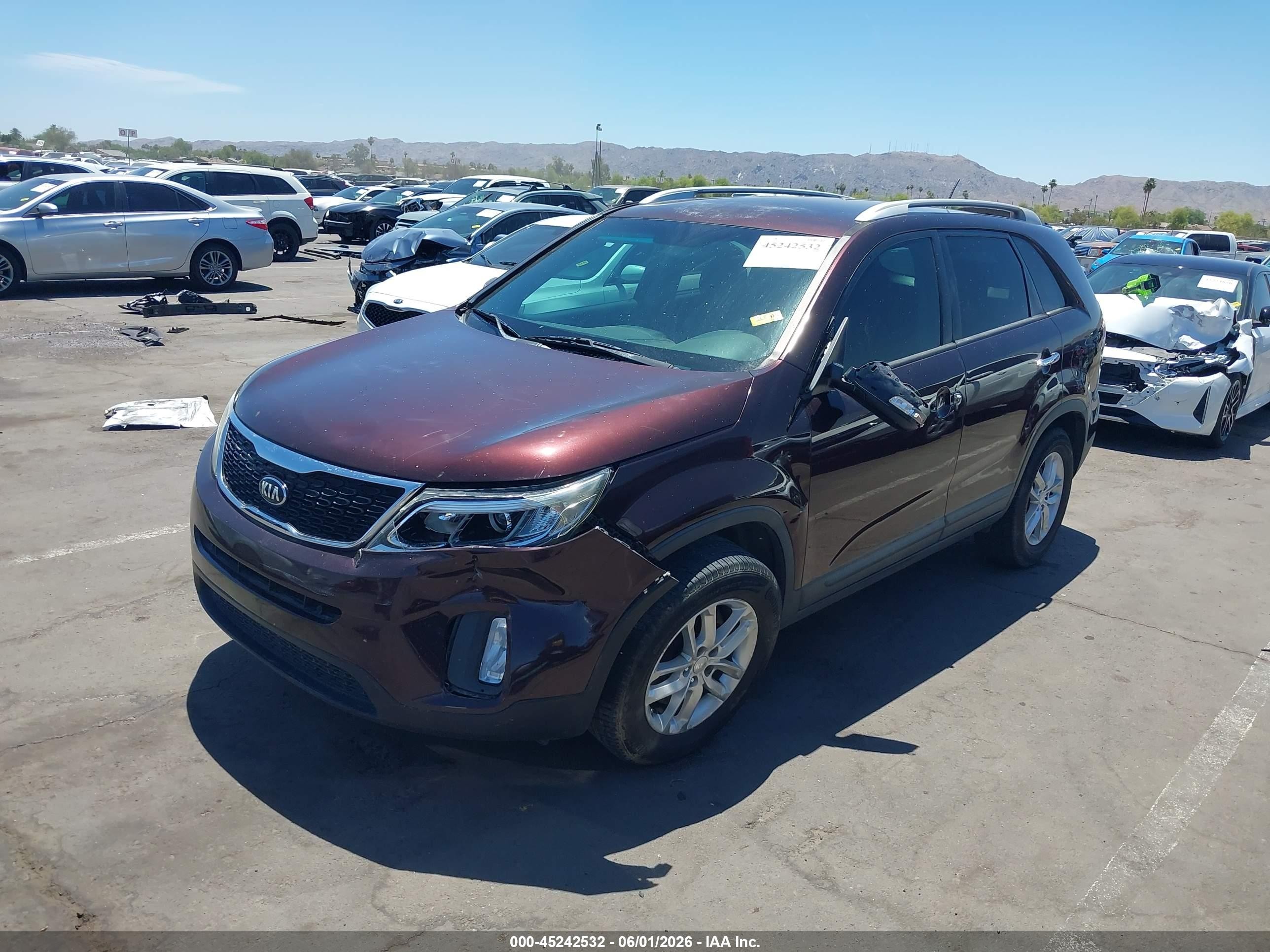 2015 Kia Sorento Lx Maroon vin: 5XYKT4A65FG635891