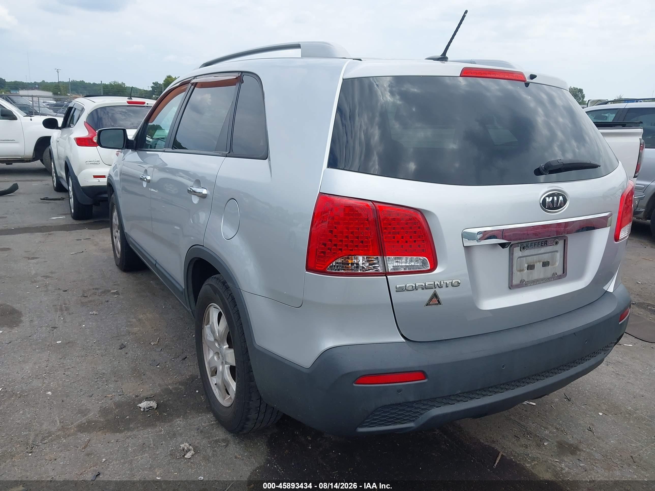 2012 Kia Sorento Lx Silver vin: 5XYKT4A66CG189892