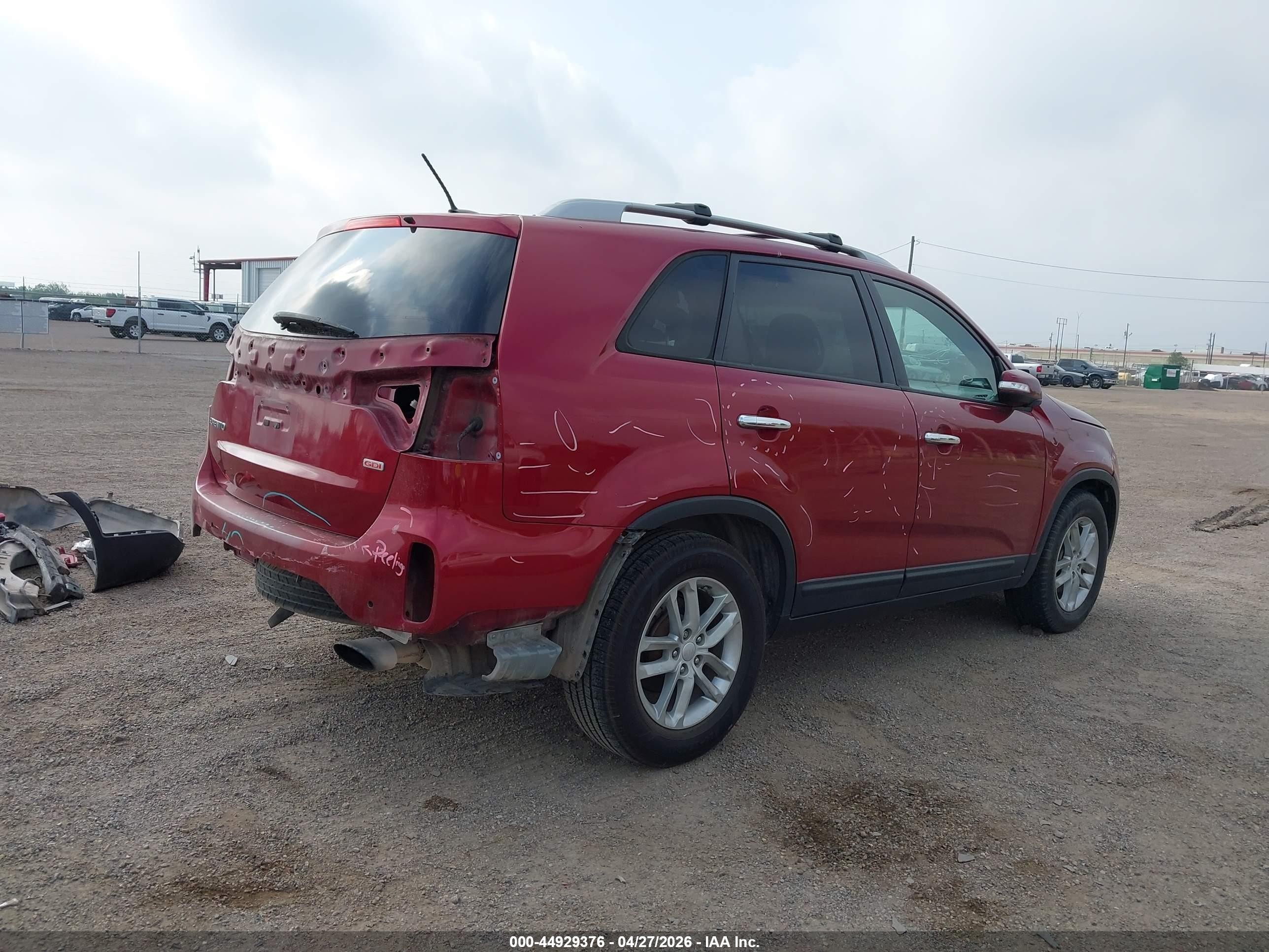 2014 Kia Sorento Lx Red vin: 5XYKT4A66EG511725