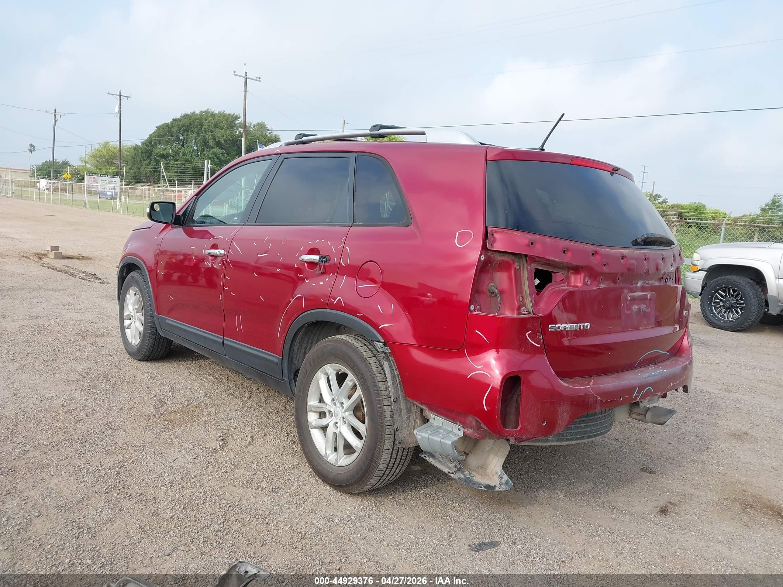 2014 Kia Sorento Lx Red vin: 5XYKT4A66EG511725