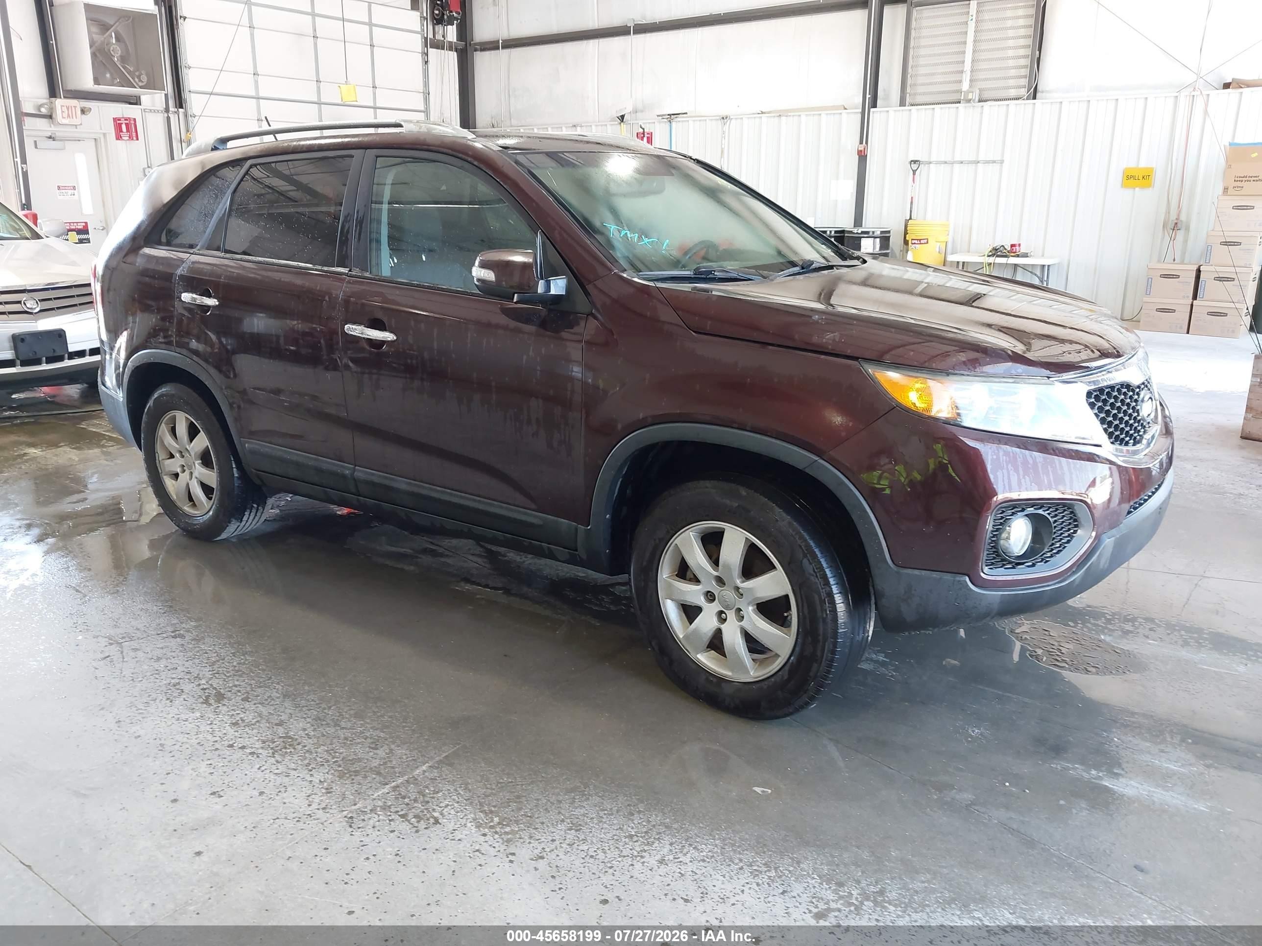 2012 Kia Sorento Lx Burgundy vin: 5XYKT4A67CG218266