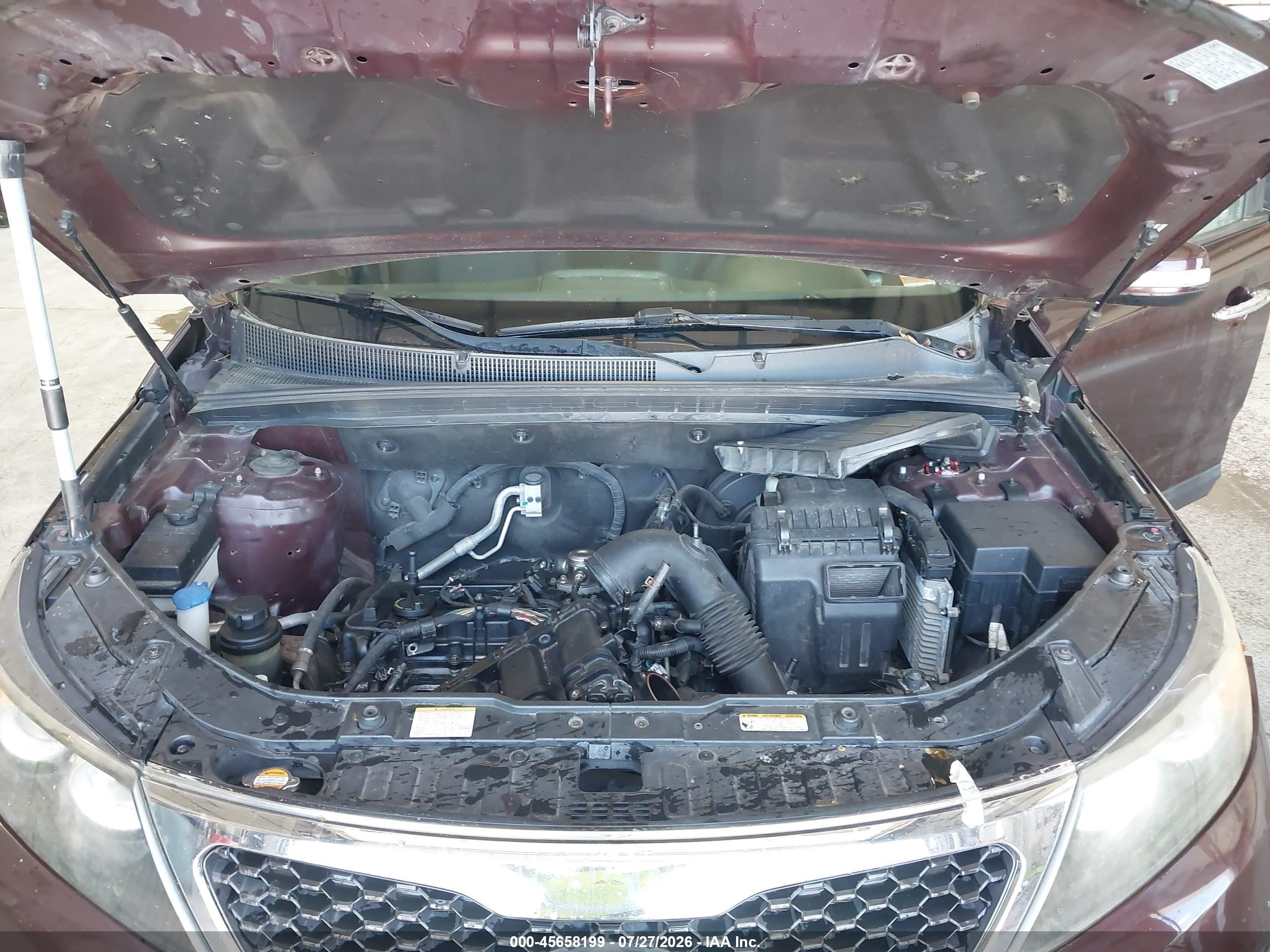 2012 Kia Sorento Lx Burgundy vin: 5XYKT4A67CG218266