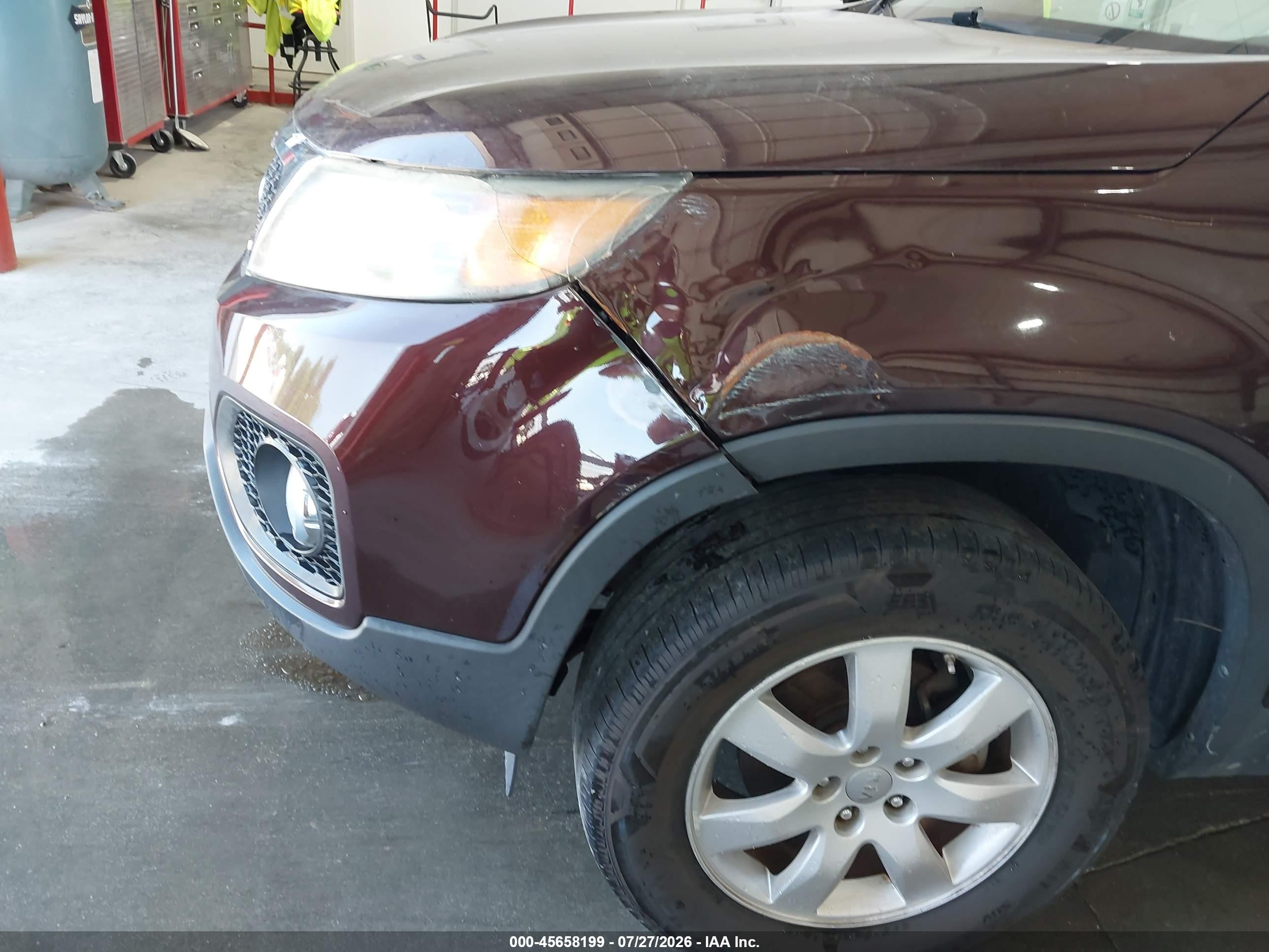 2012 Kia Sorento Lx Burgundy vin: 5XYKT4A67CG218266