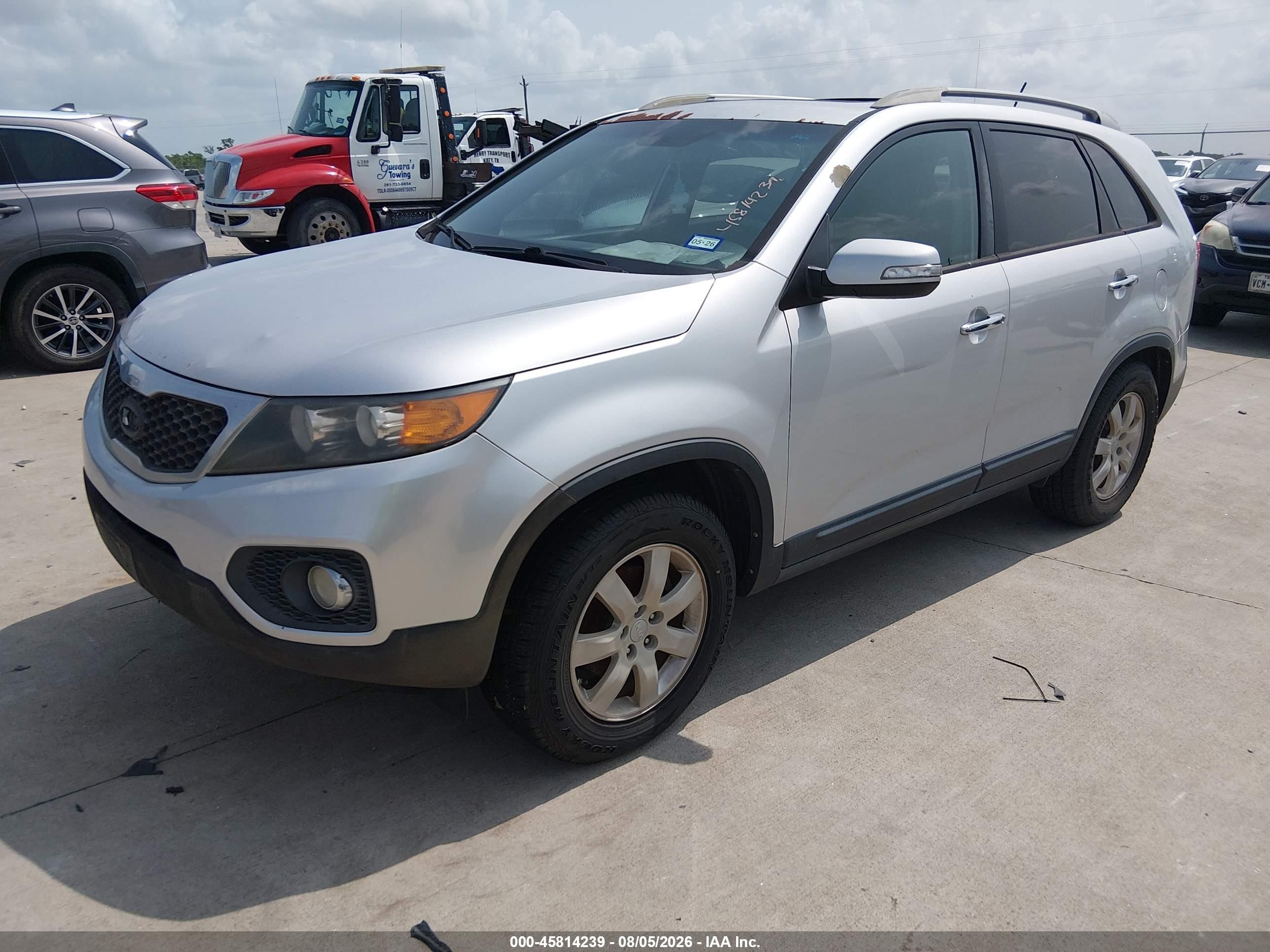 2013 Kia Sorento Lx Silver vin: 5XYKT4A67DG331863