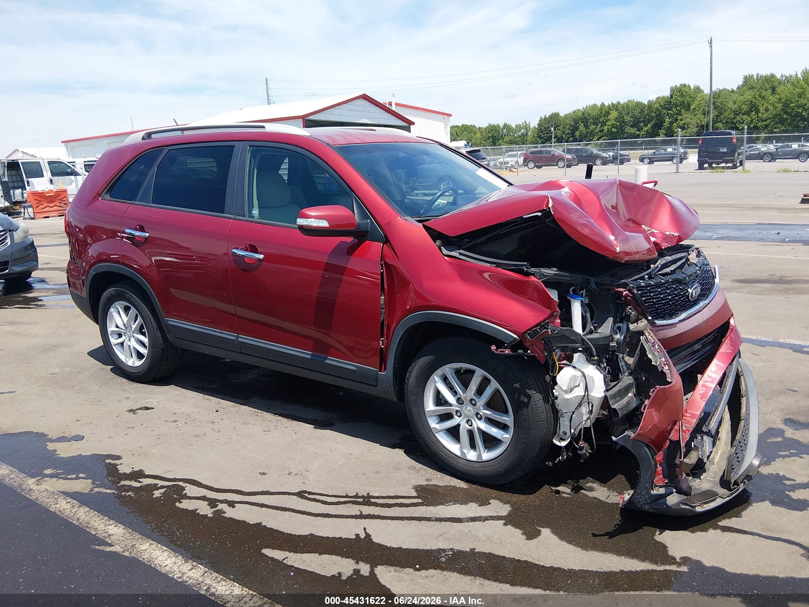 2015 Kia Sorento Lx Red vin: 5XYKT4A67FG618512