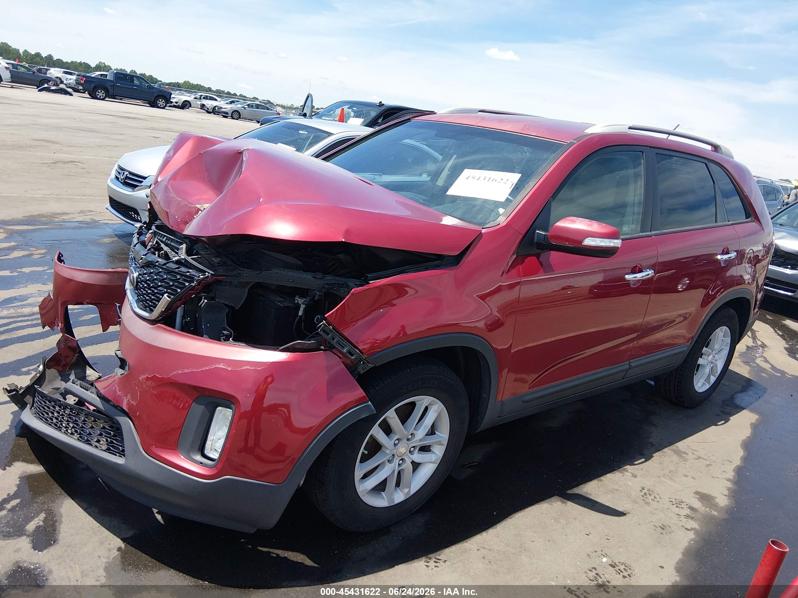 2015 Kia Sorento Lx Red vin: 5XYKT4A67FG618512