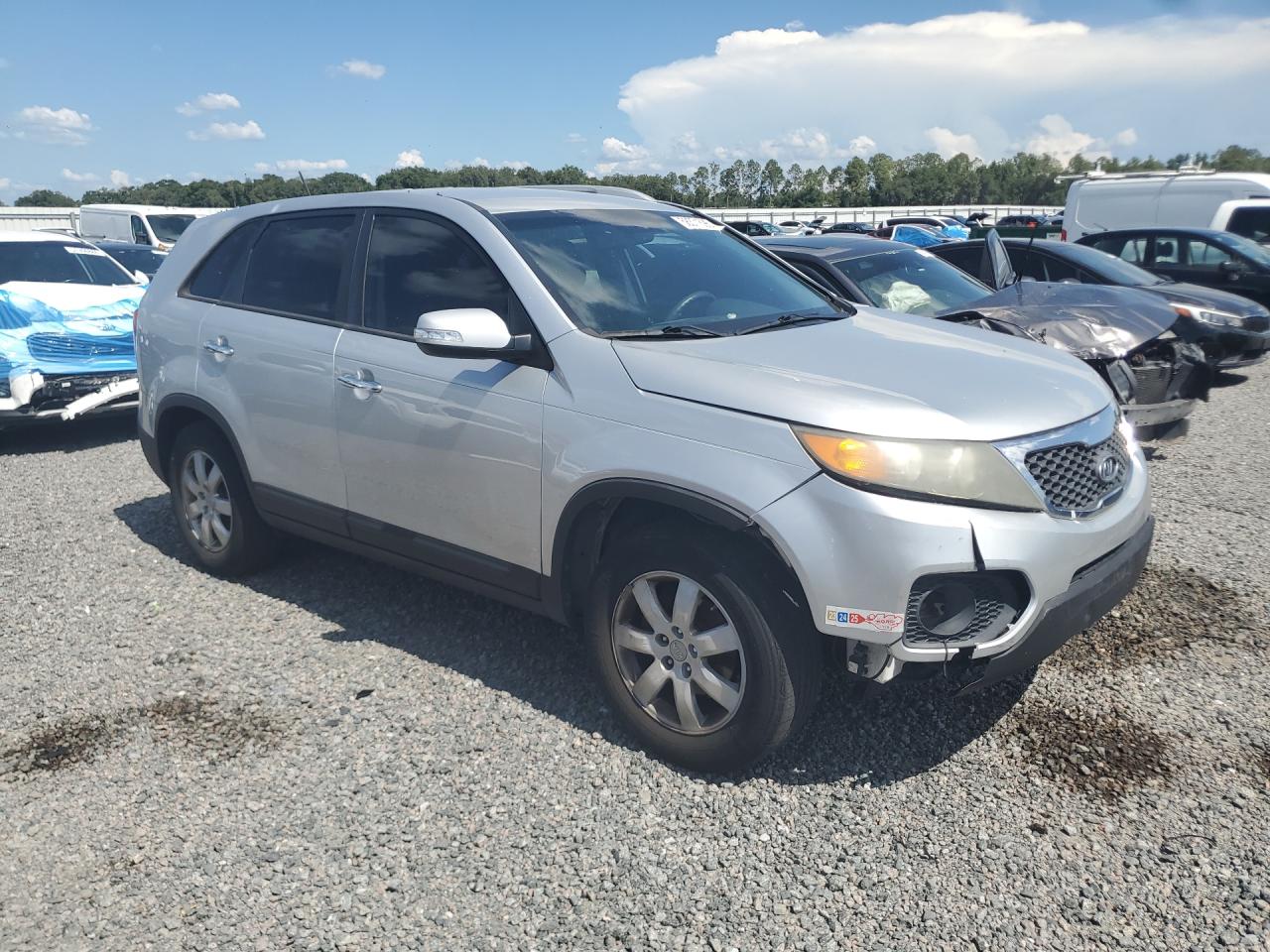 2013 Kia Sorento Lx Silver vin: 5XYKT4A68DG414735