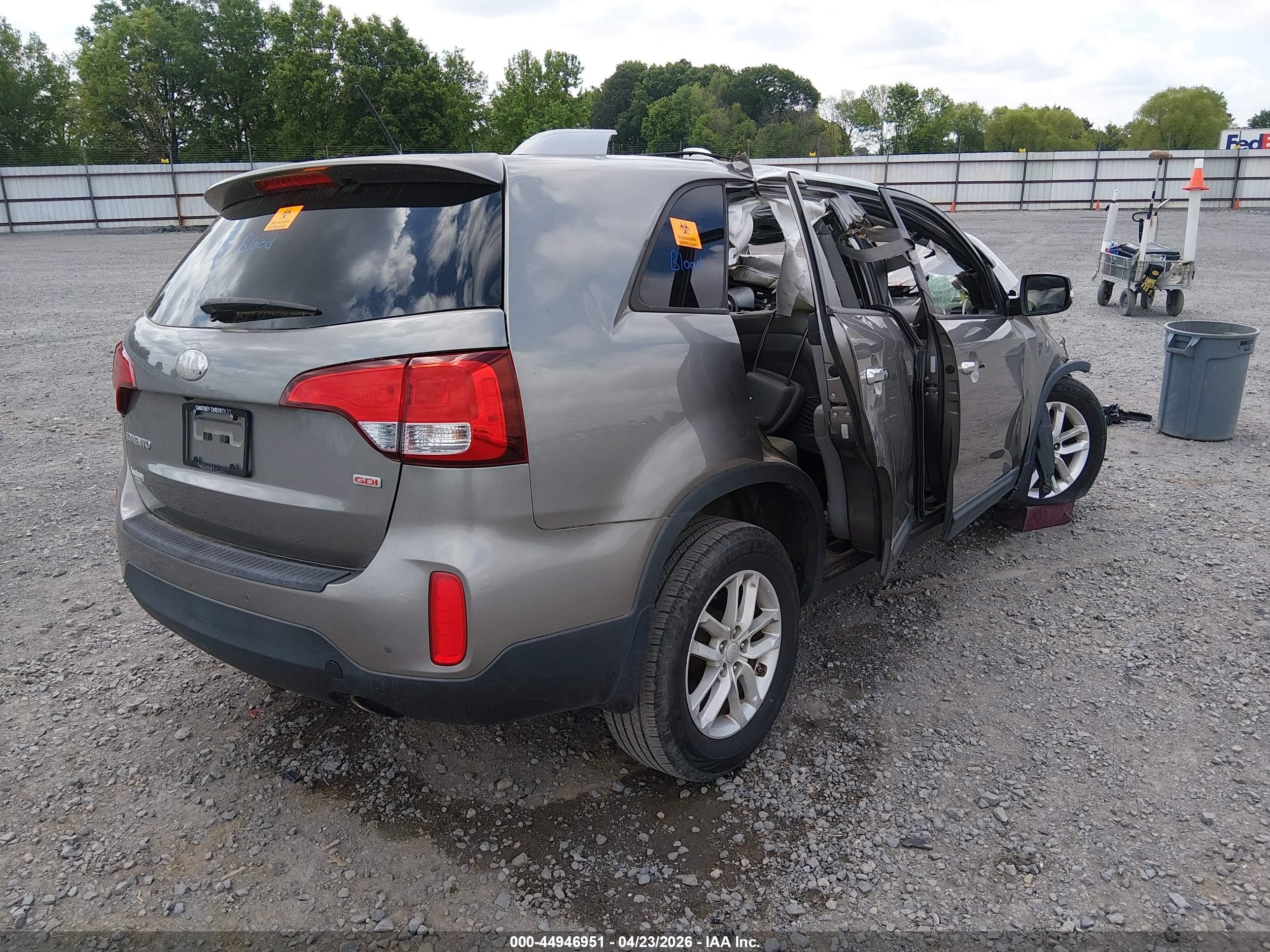 2014 Kia Sorento Lx Gray vin: 5XYKT4A68EG446876