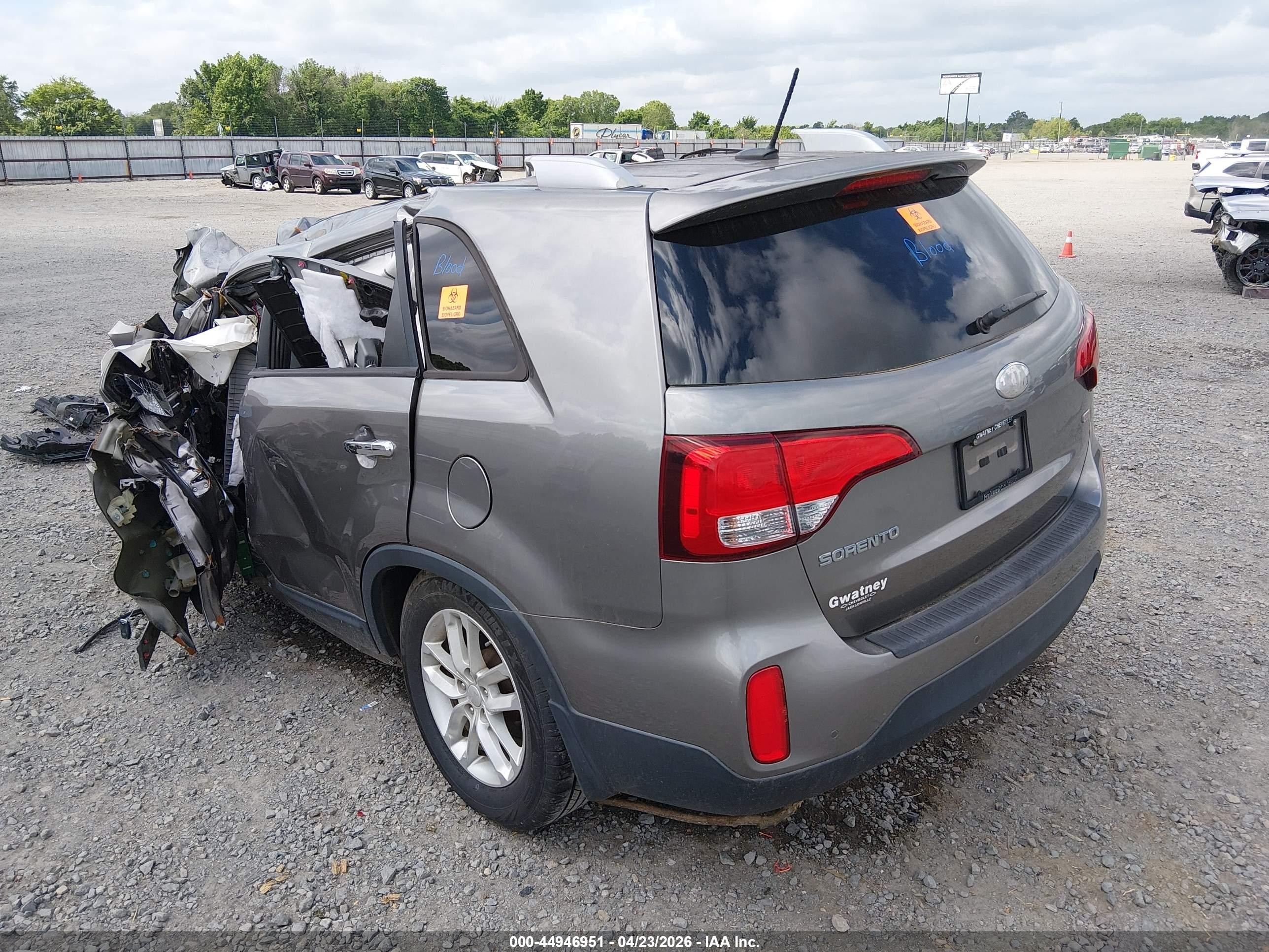 2014 Kia Sorento Lx Gray vin: 5XYKT4A68EG446876
