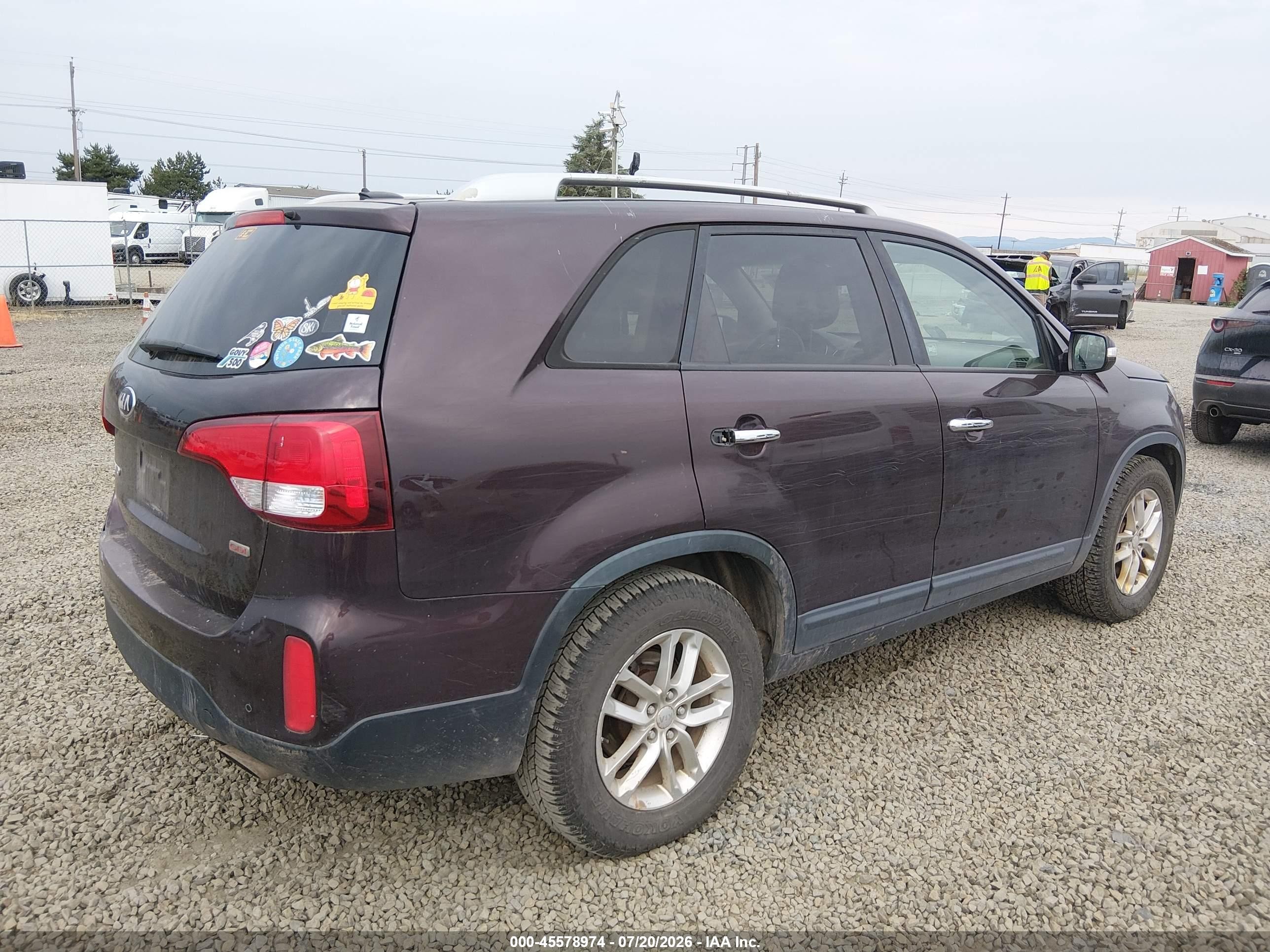 2015 Kia Sorento Lx Purple vin: 5XYKT4A68FG573323