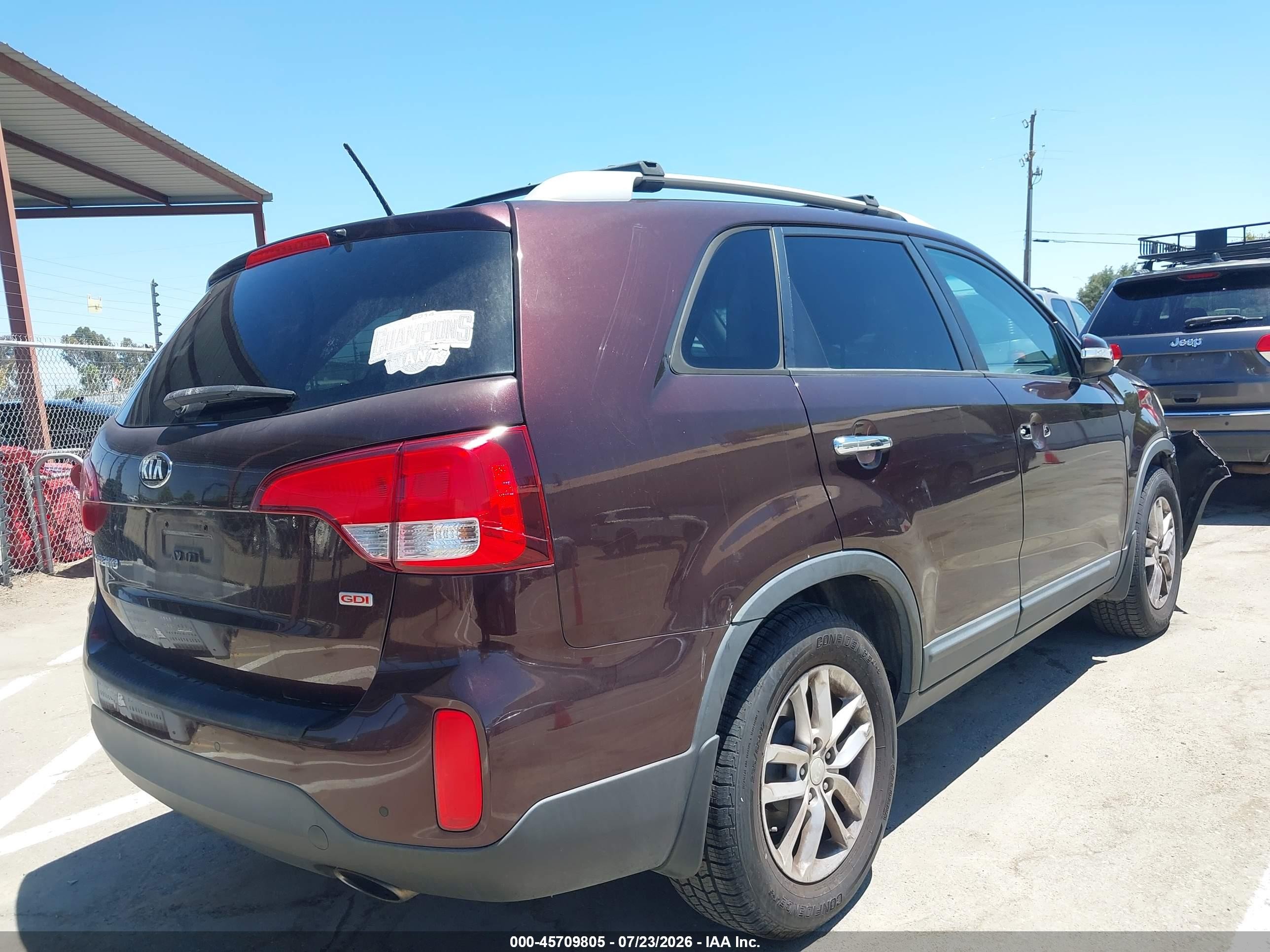 2015 Kia Sorento Lx Burgundy vin: 5XYKT4A68FG631530