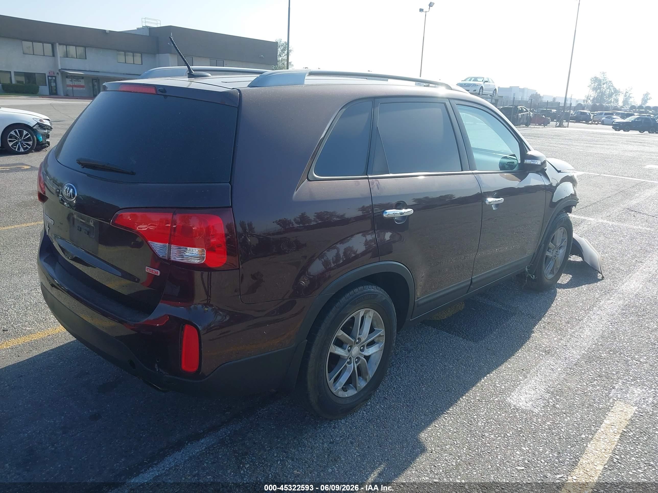 2015 Kia Sorento Lx Burgundy vin: 5XYKT4A68FG641989