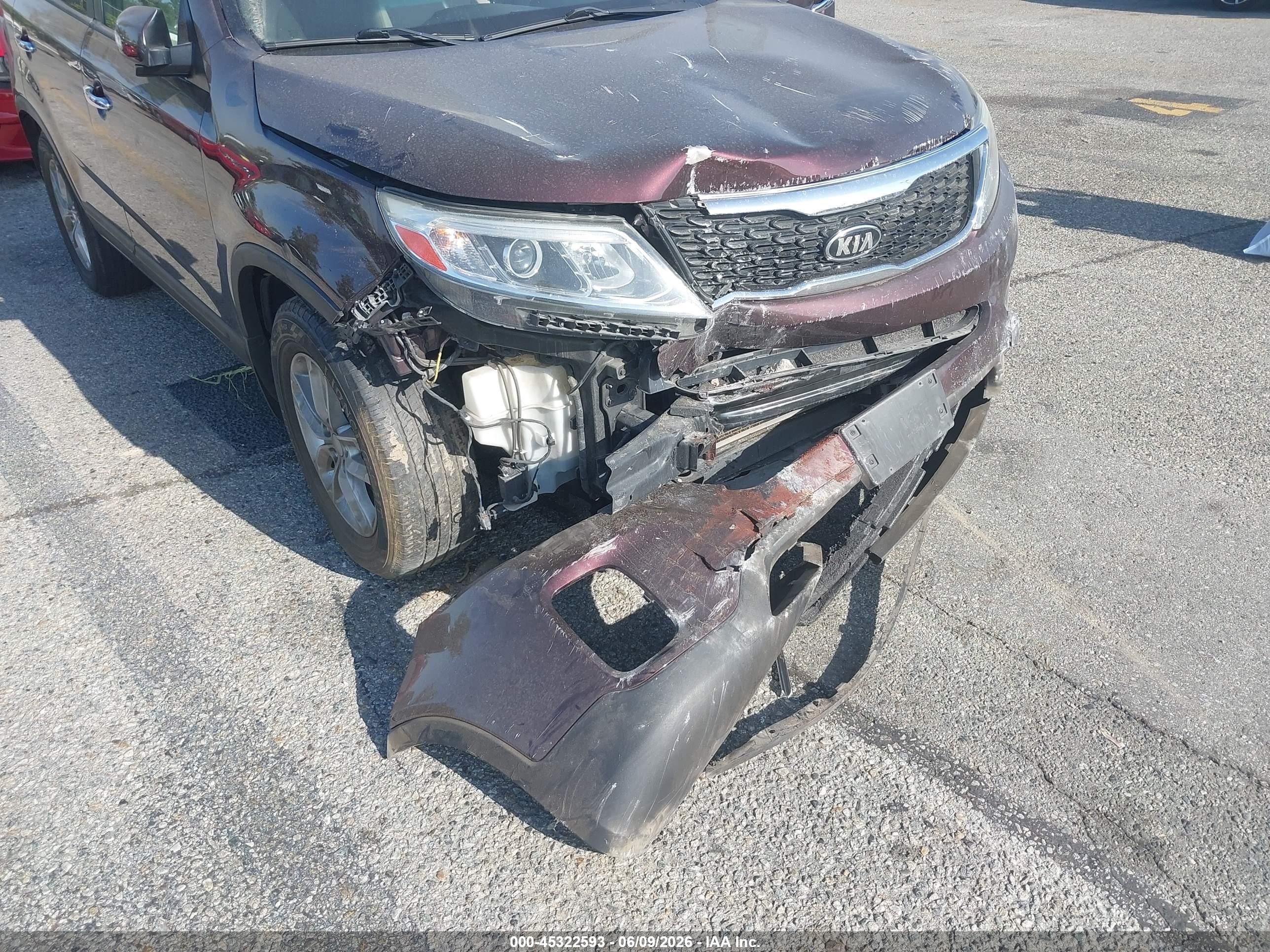 2015 Kia Sorento Lx Burgundy vin: 5XYKT4A68FG641989