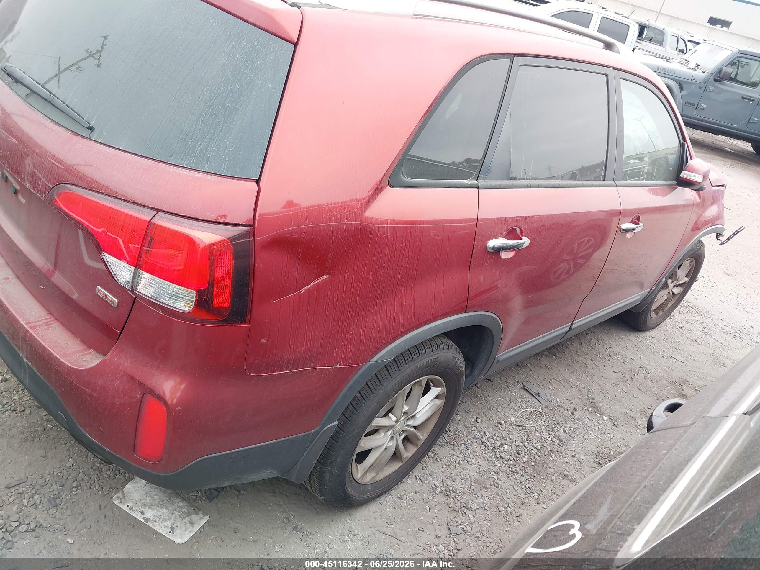 2015 Kia Sorento Lx Red vin: 5XYKT4A68FG657142