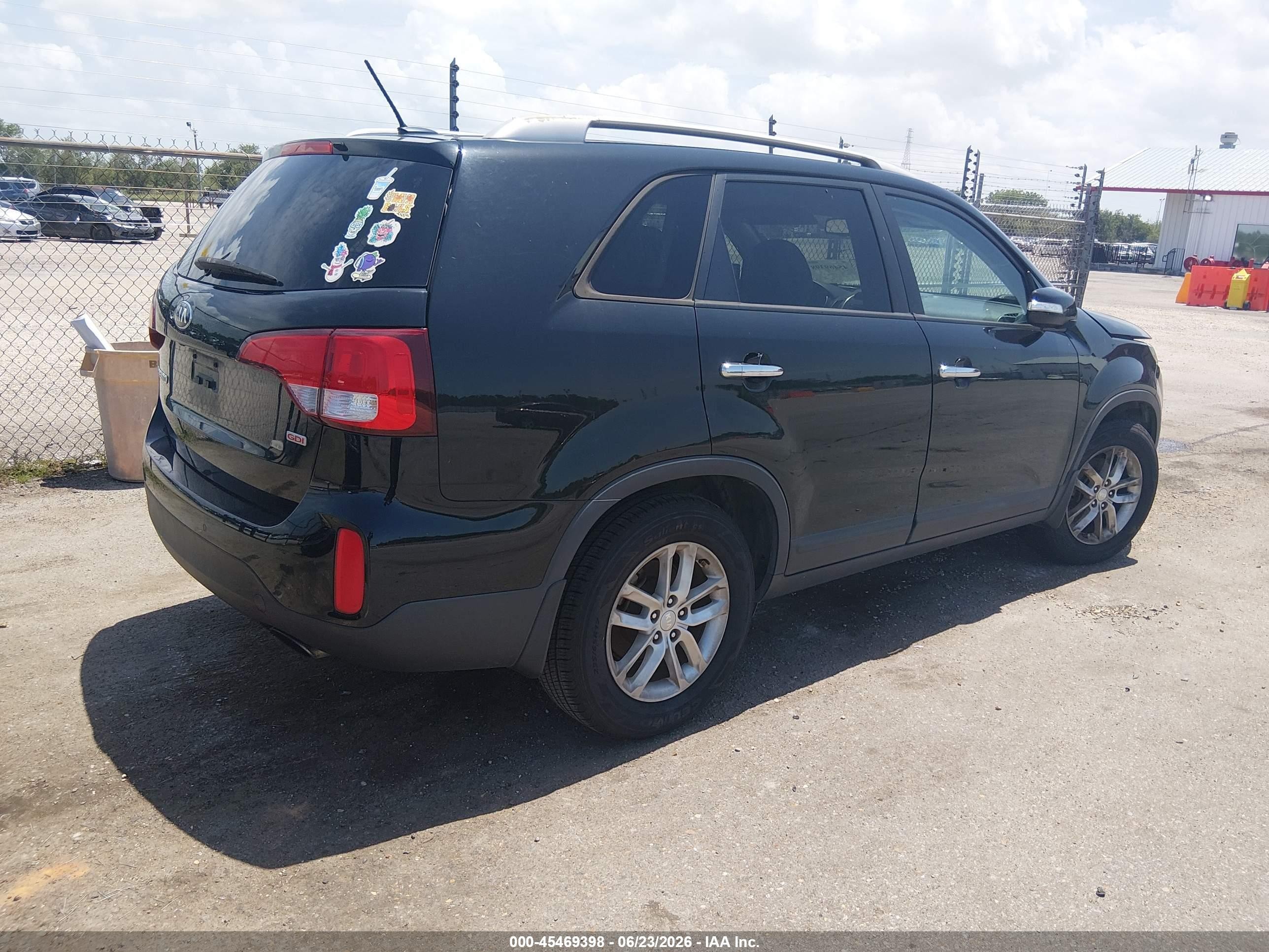 2015 Kia Sorento Lx Black vin: 5XYKT4A68FG657514