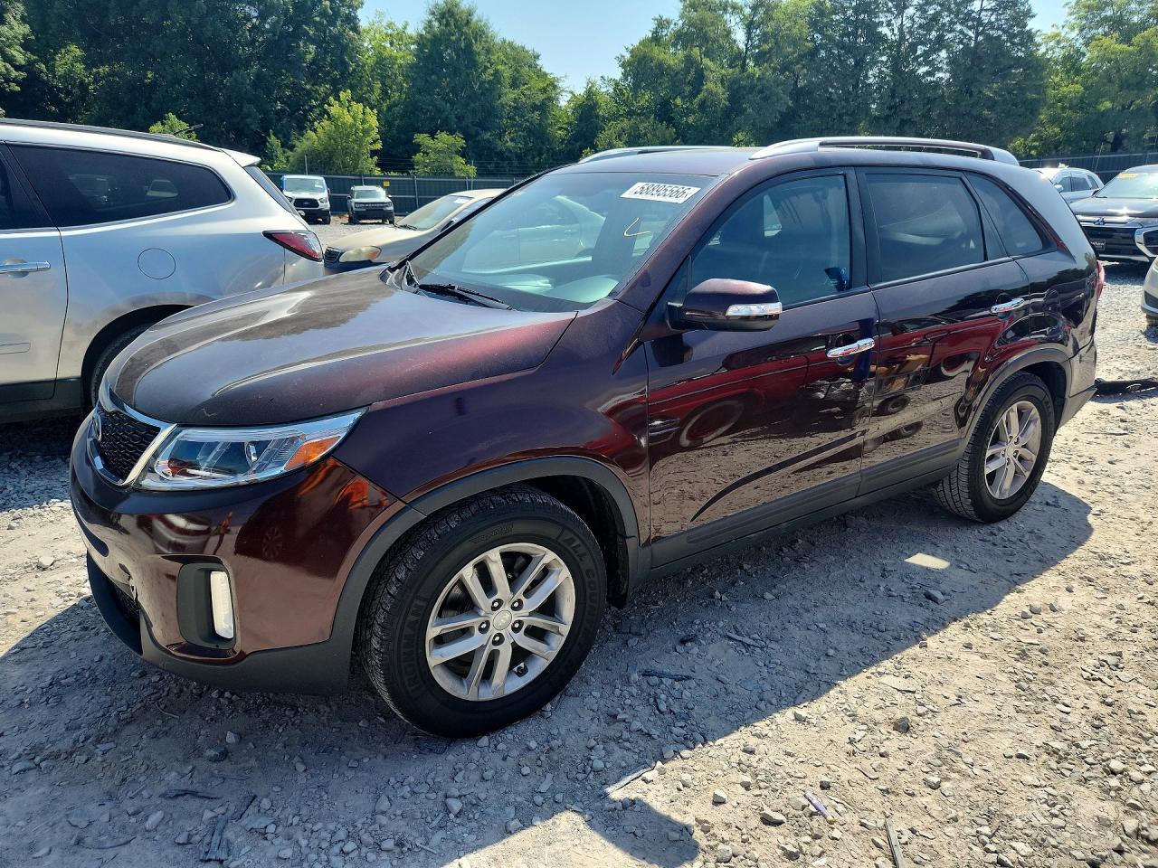2015 Kia Sorento Lx Burgundy vin: 5XYKT4A68FG658923