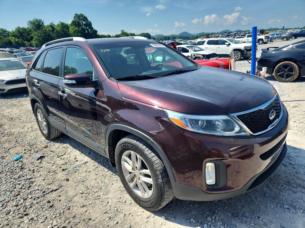 2015 Kia Sorento Lx Burgundy vin: 5XYKT4A68FG658923