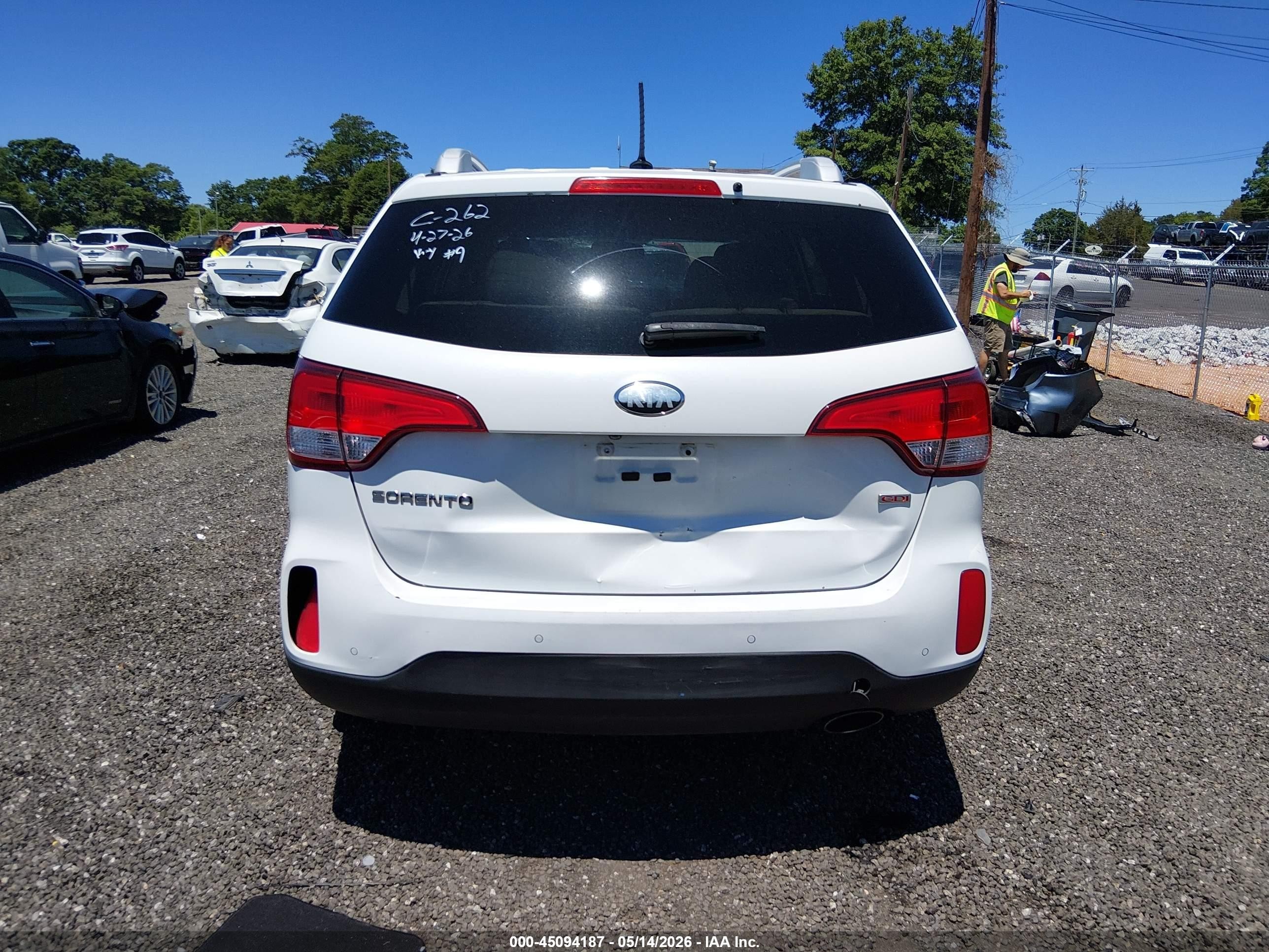 2014 Kia Sorento Lx Белый vin: 5XYKT4A69EG466411