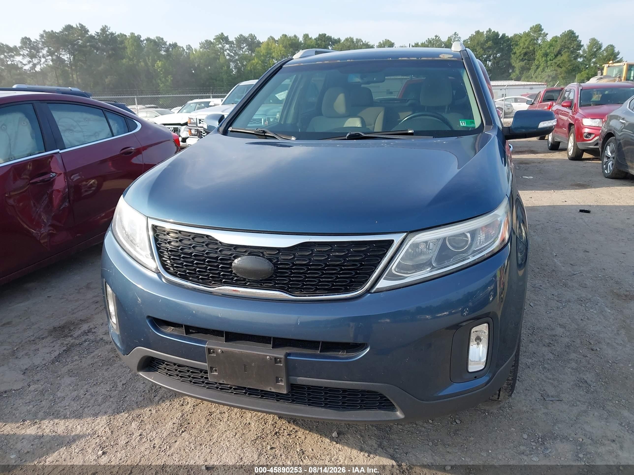 2014 Kia Sorento Lx Blue vin: 5XYKT4A69EG525540