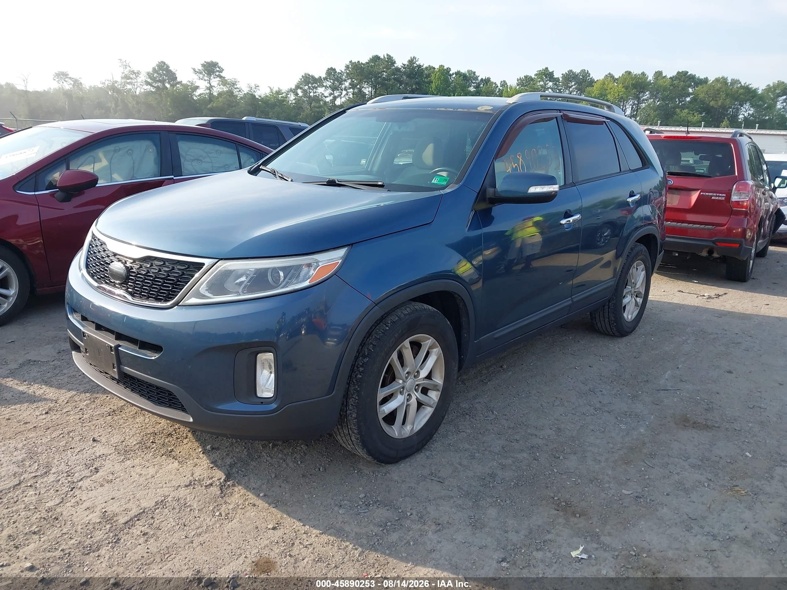 2014 Kia Sorento Lx Blue vin: 5XYKT4A69EG525540