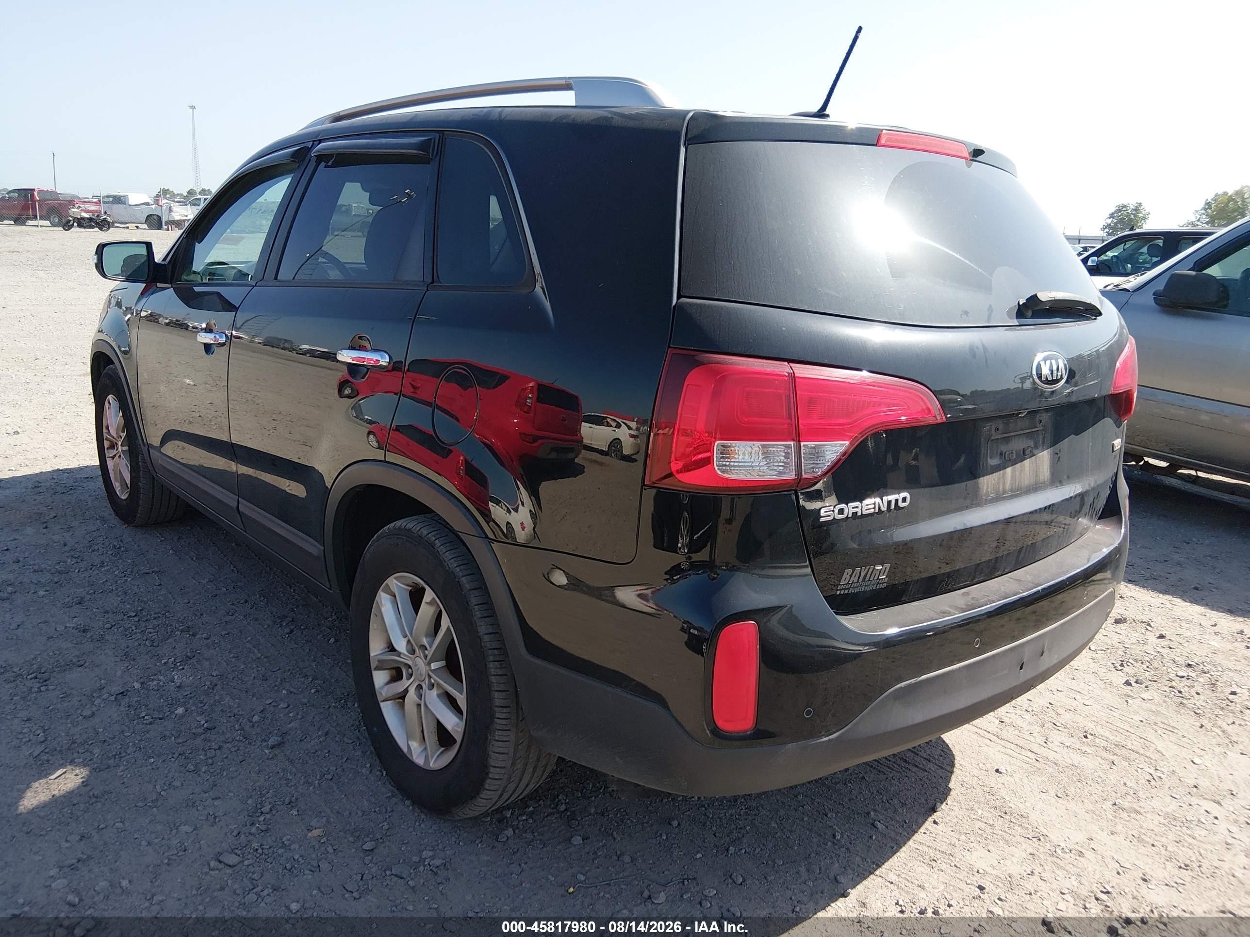 2015 Kia Sorento Lx Black vin: 5XYKT4A69FG648112