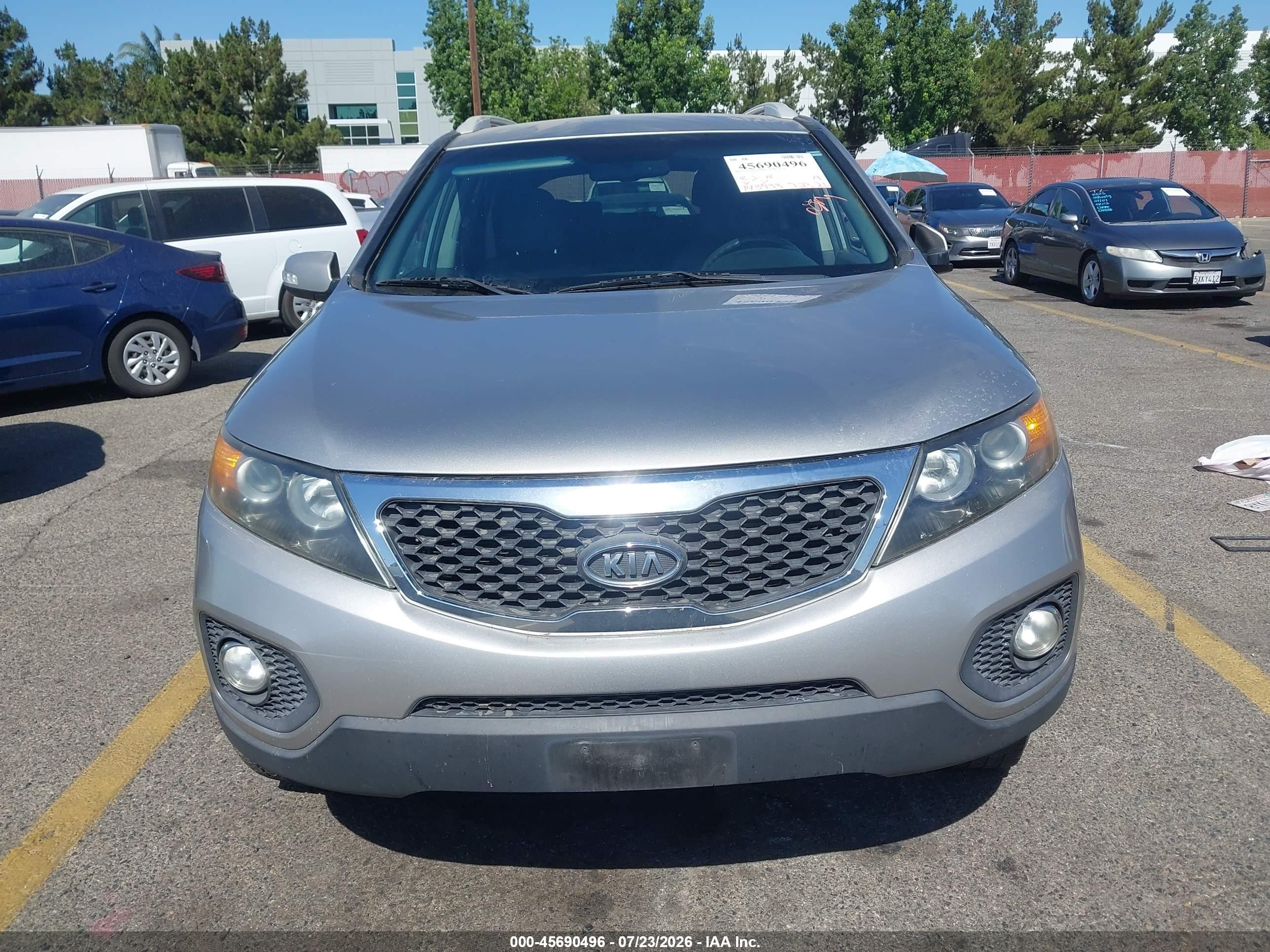 2013 Kia Sorento Lx Silver vin: 5XYKT4A6XDG424439