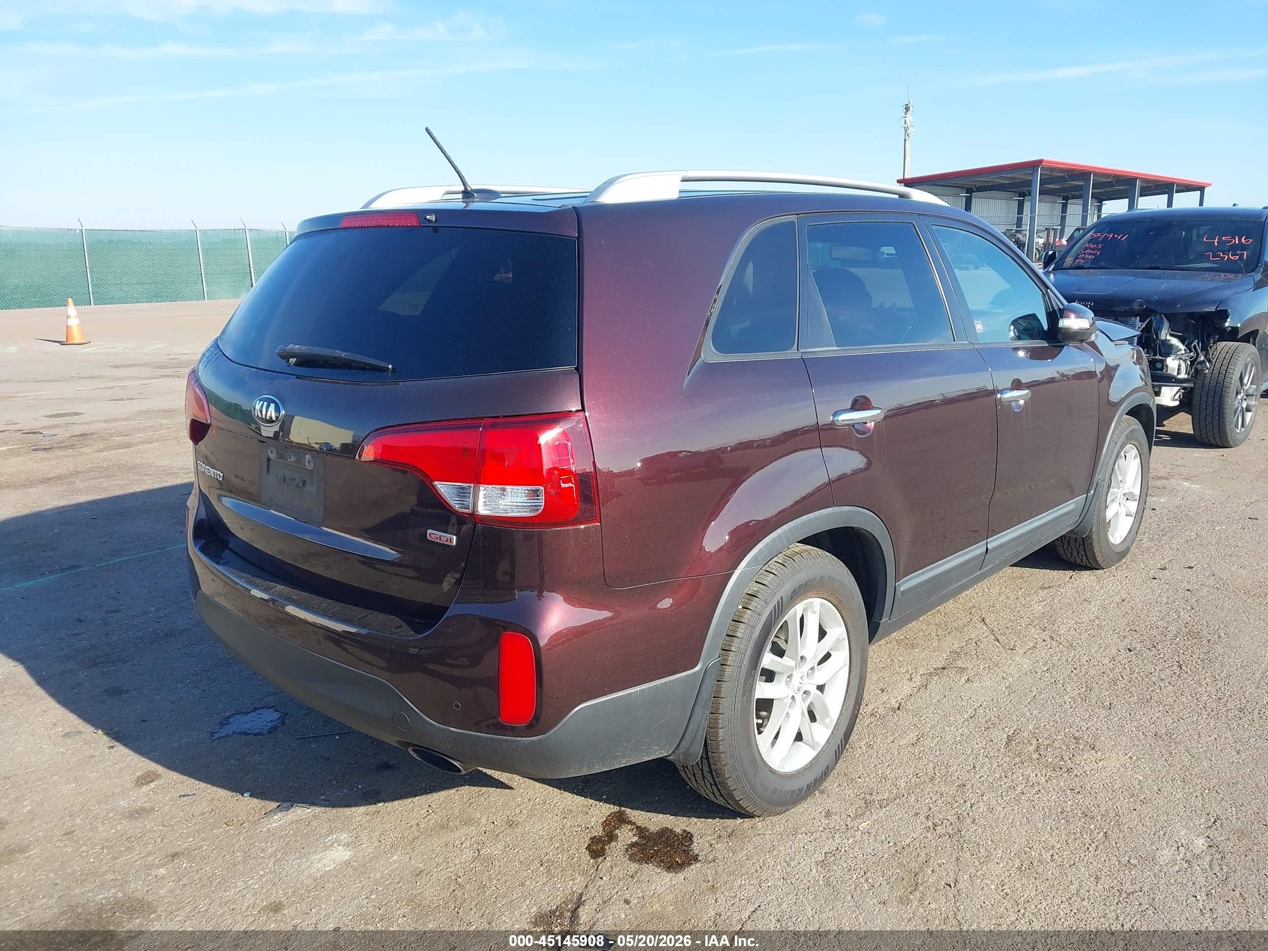 2015 Kia Sorento Lx Purple vin: 5XYKT4A6XFG564199
