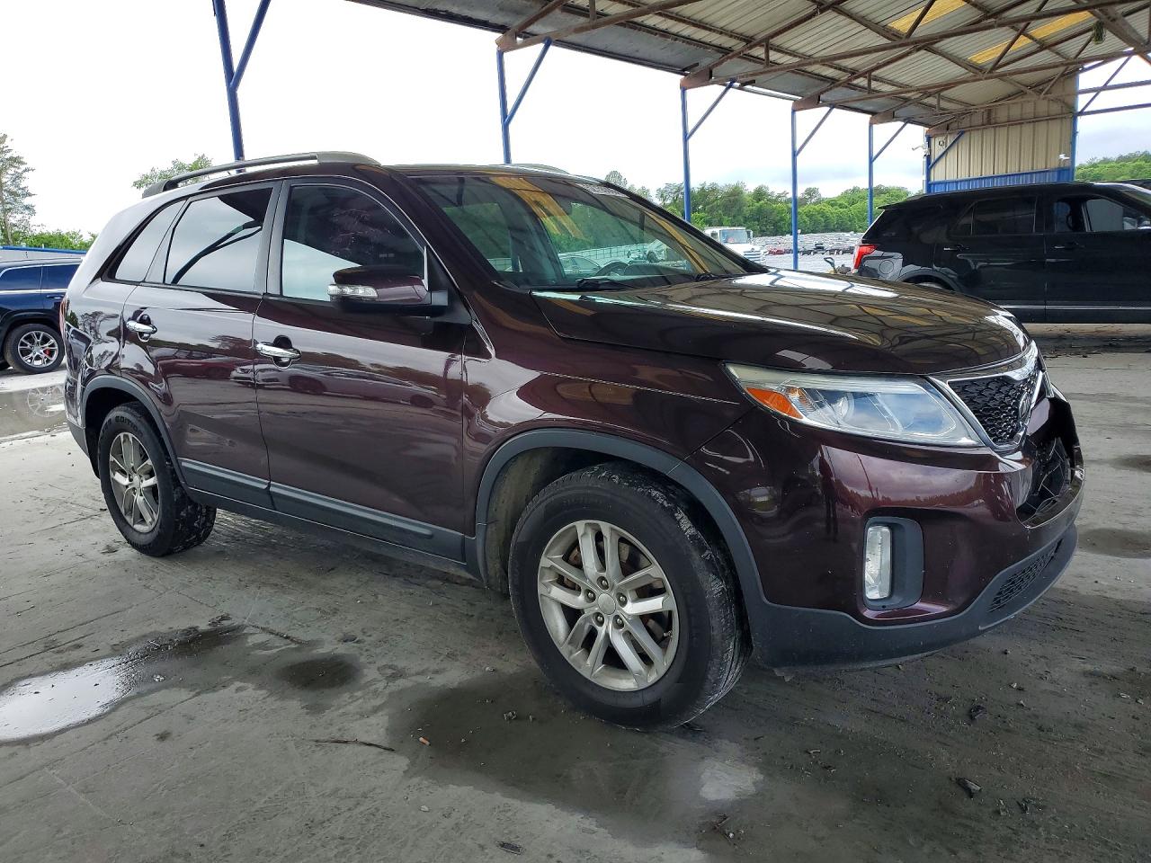2015 Kia Sorento Lx Burgundy vin: 5XYKT4A6XFG649916