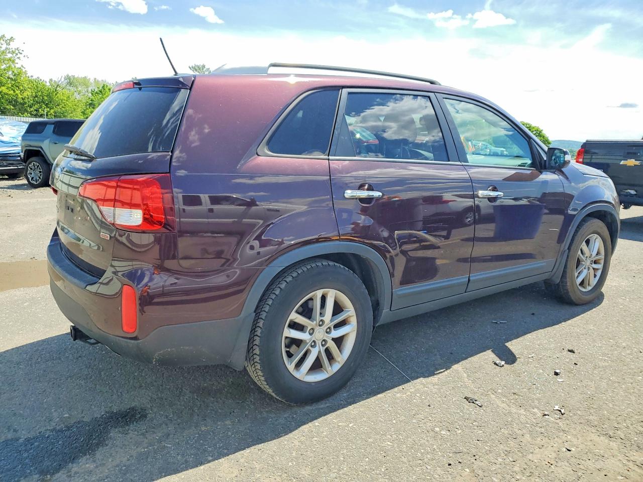 2014 Kia Sorento Lx Burgundy vin: 5XYKT4A70EG459789