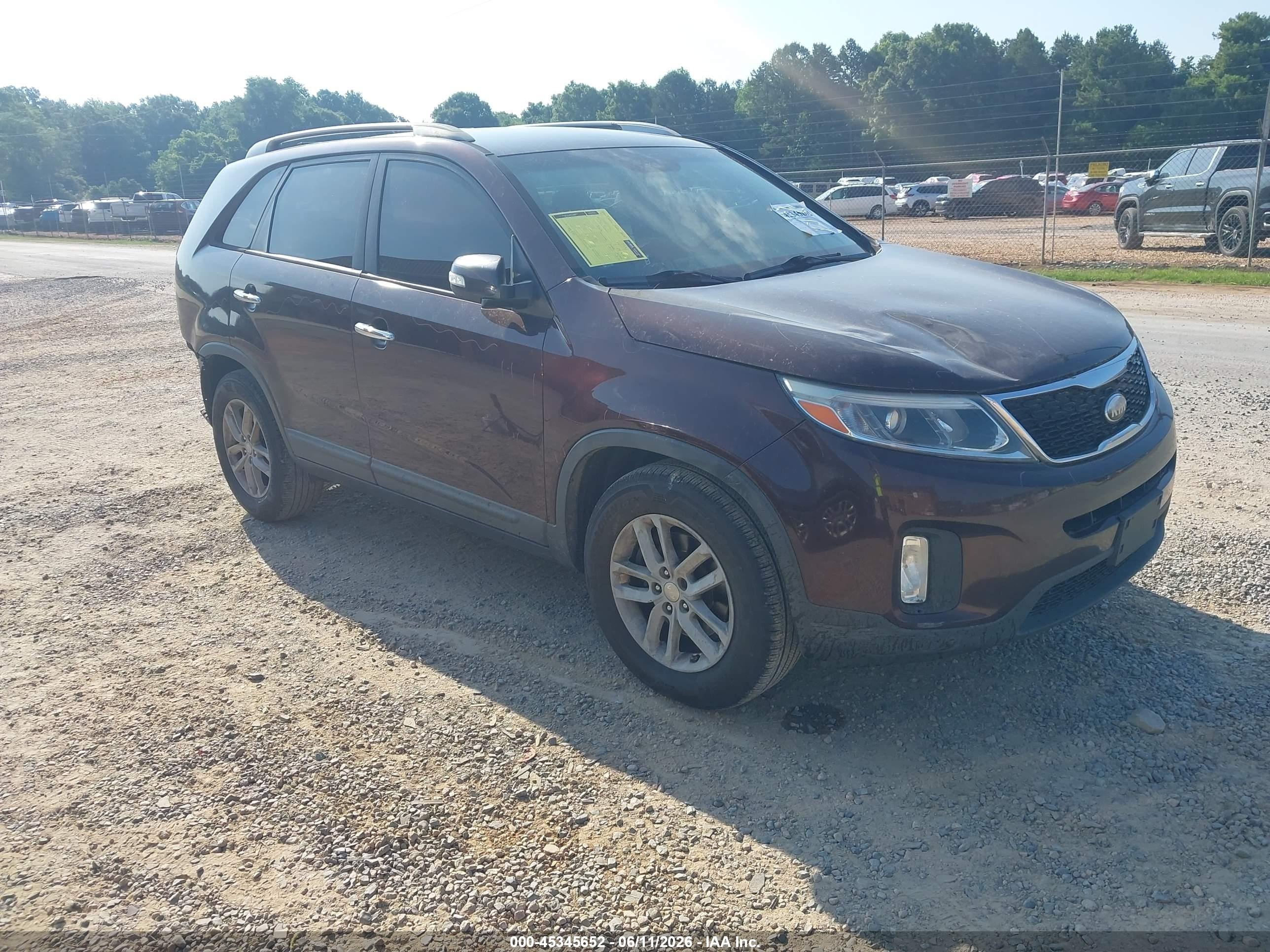 2014 Kia Sorento Lx V6 Purple vin: 5XYKT4A70EG462756