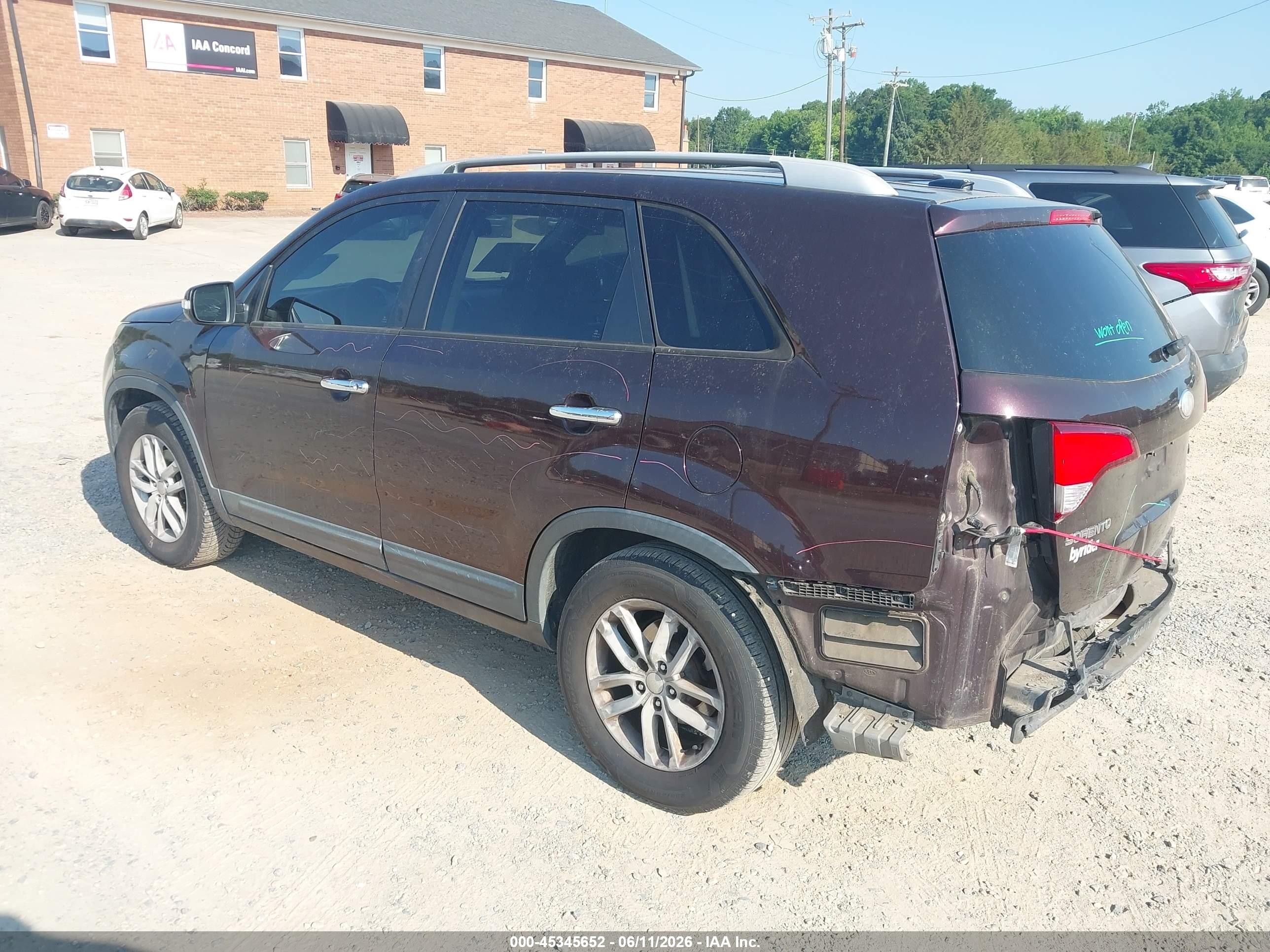 2014 Kia Sorento Lx V6 Purple vin: 5XYKT4A70EG462756