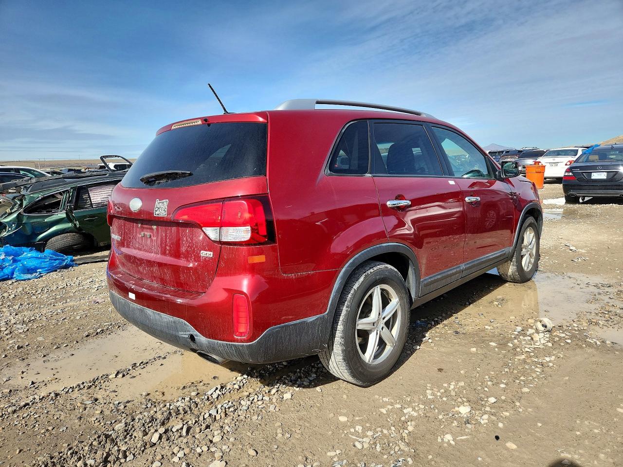 2014 Kia Sorento Lx Red vin: 5XYKT4A72EG539577