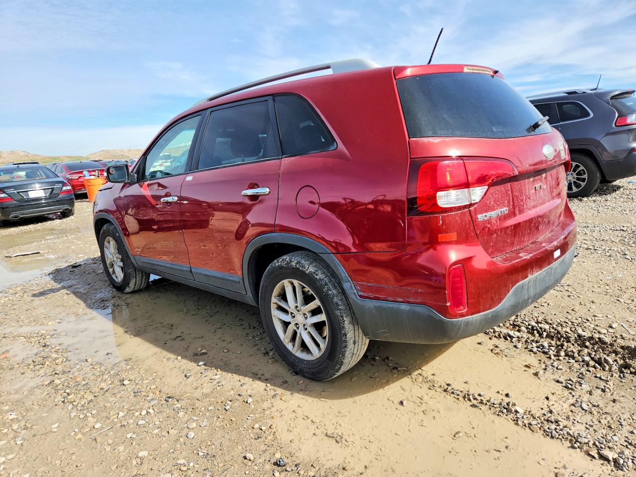 2014 Kia Sorento Lx Red vin: 5XYKT4A72EG539577