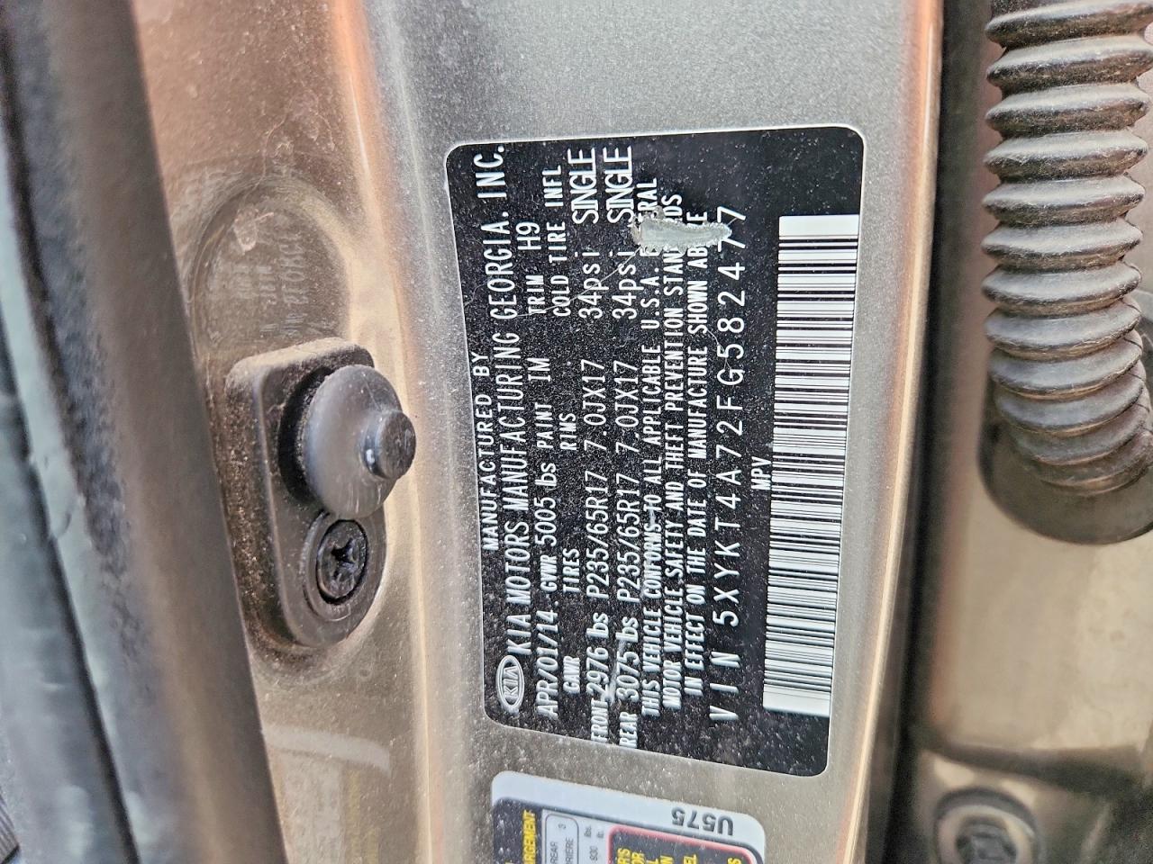 2015 Kia Sorento Lx Tan vin: 5XYKT4A72FG582477
