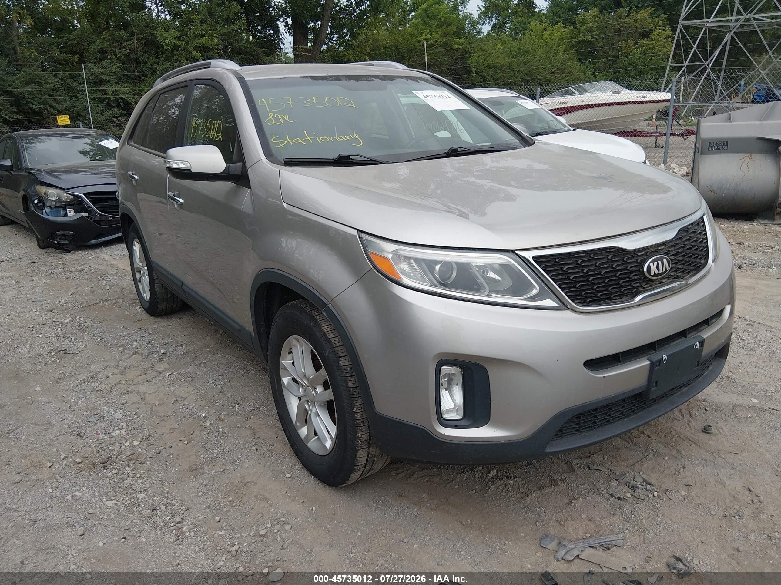 2014 Kia Sorento Lx V6 Pewter vin: 5XYKT4A73EG489529