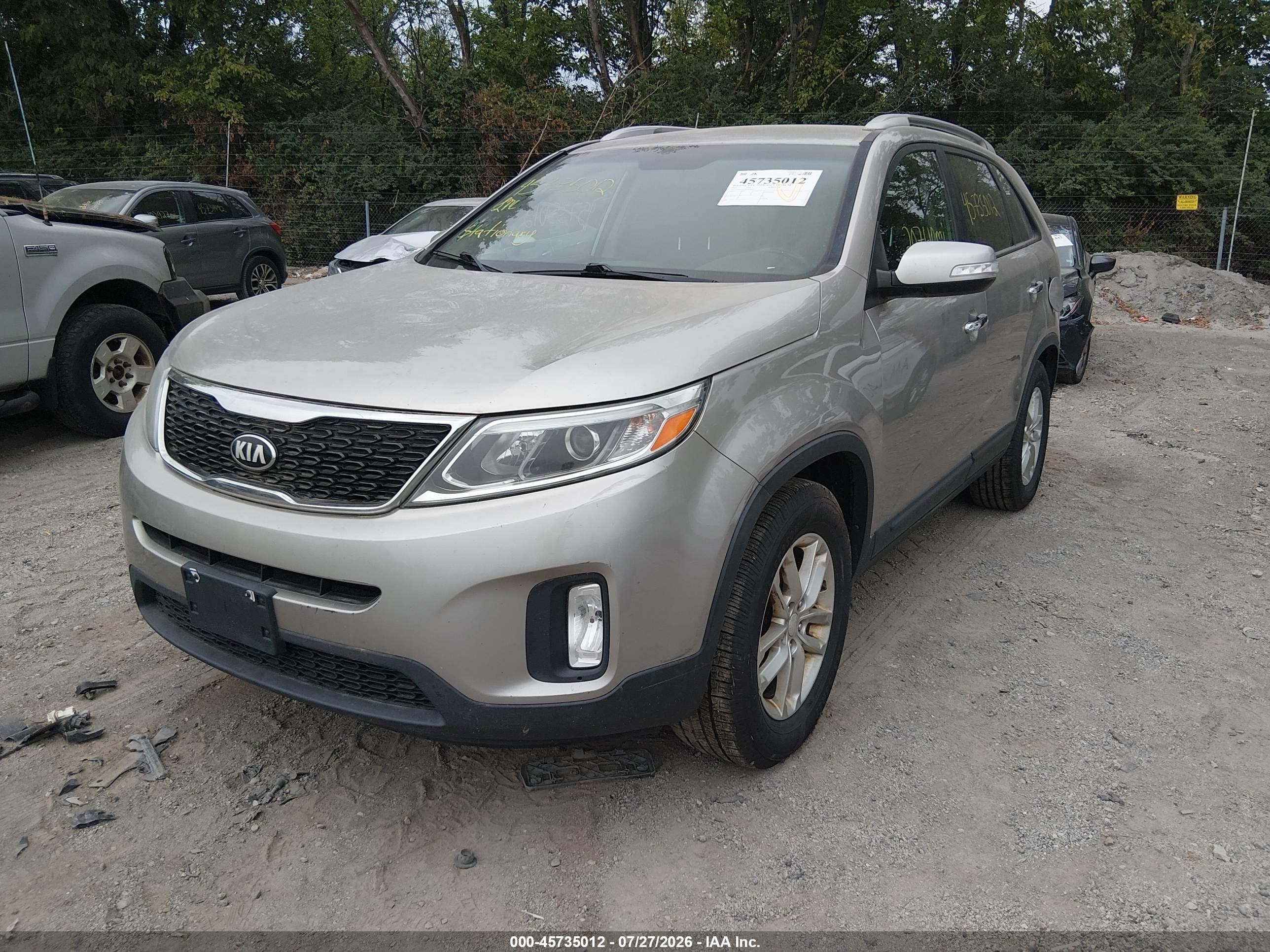 2014 Kia Sorento Lx V6 Pewter vin: 5XYKT4A73EG489529
