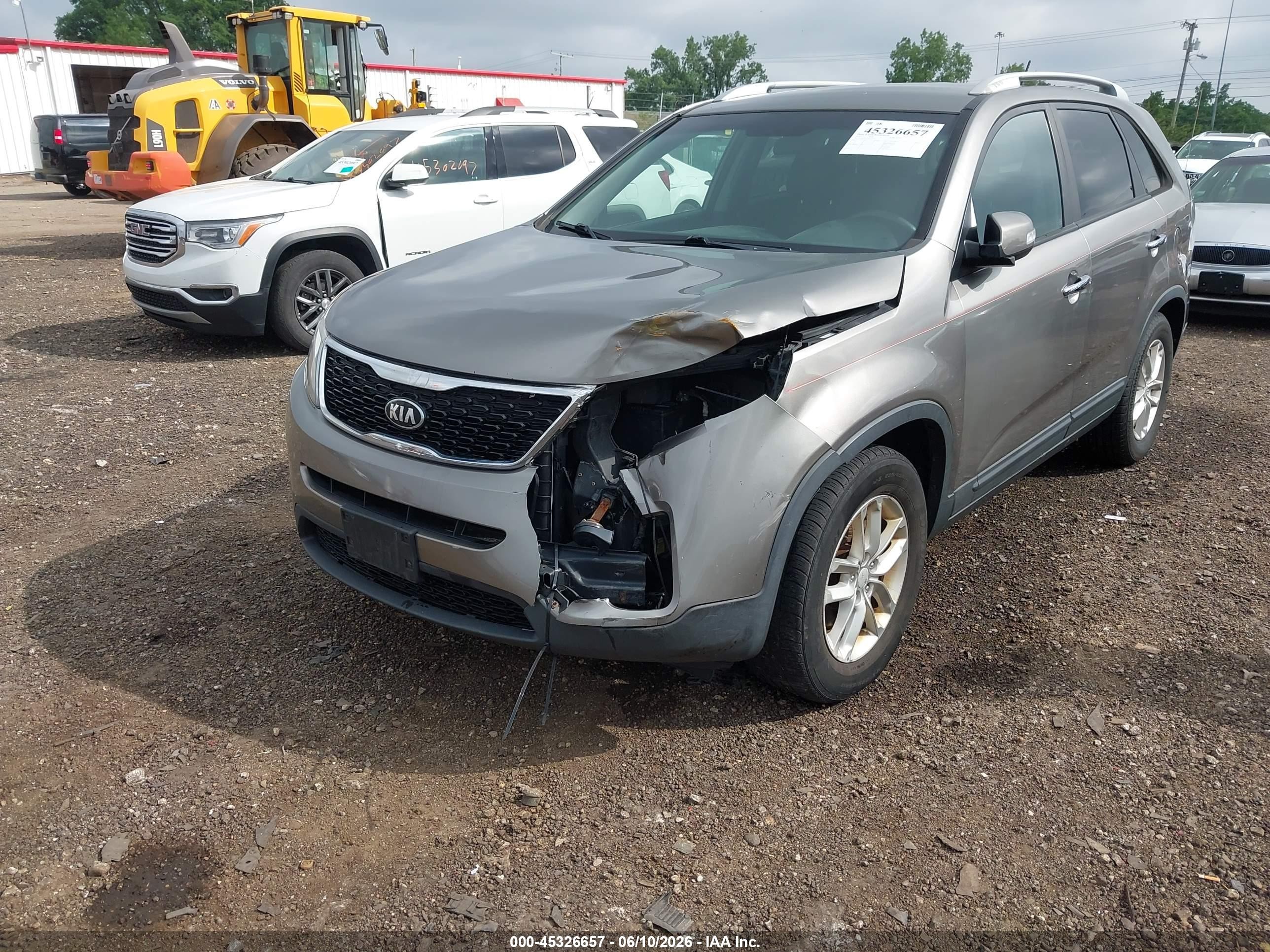 2014 Kia Sorento Lx V6 Gray vin: 5XYKT4A74EG534512