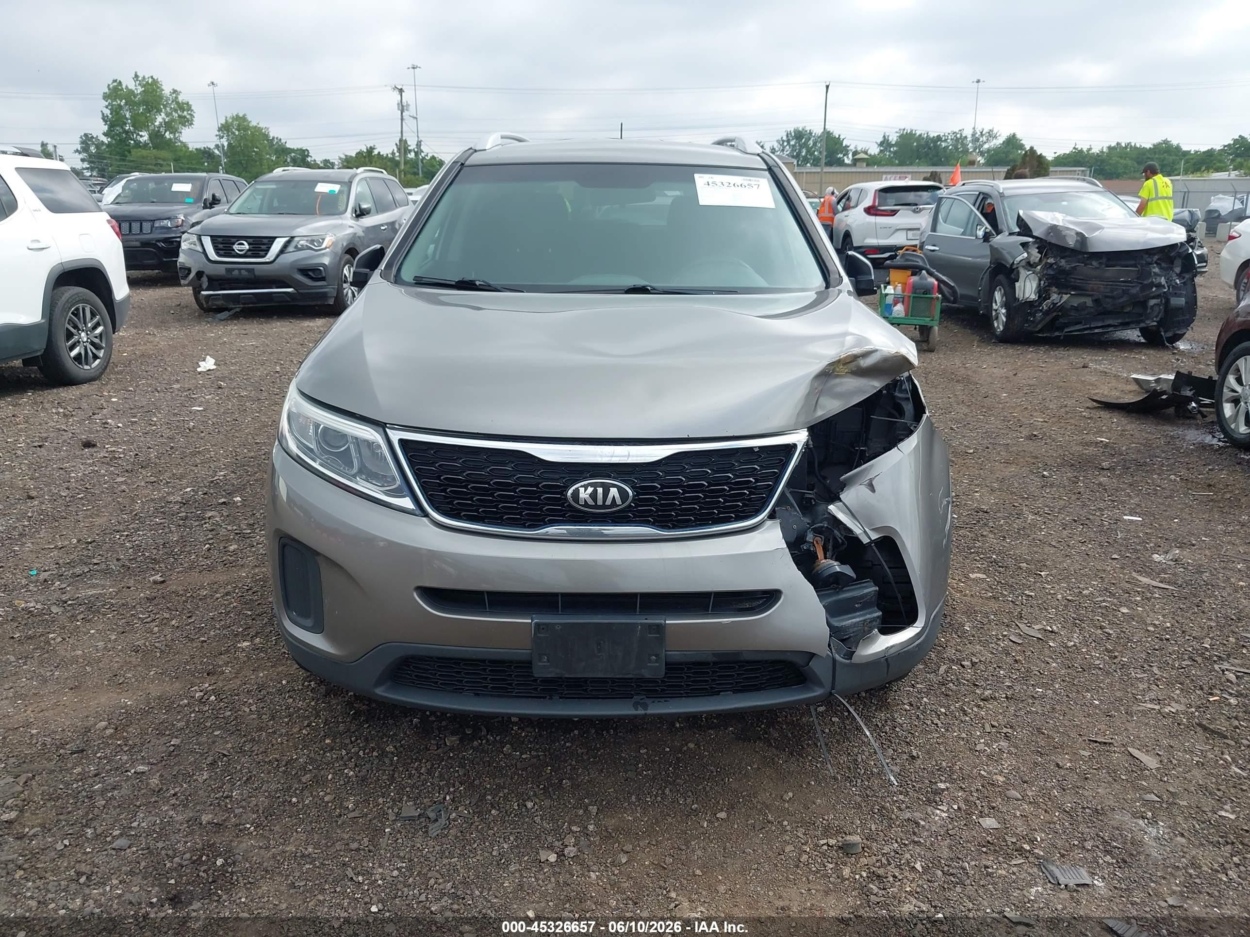 2014 Kia Sorento Lx V6 Gray vin: 5XYKT4A74EG534512