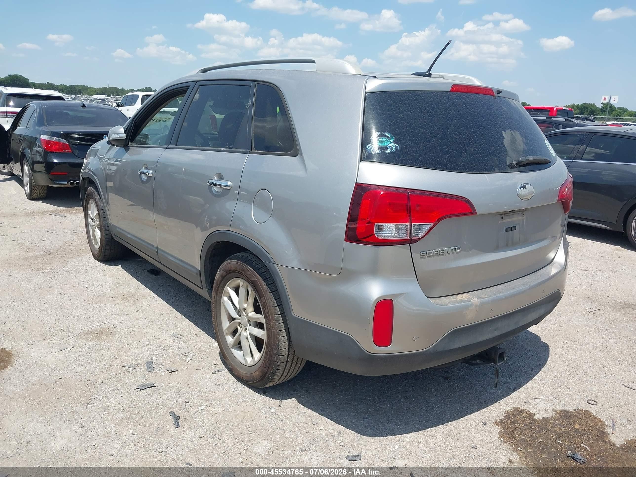 2015 Kia Sorento Lx V6 Gray vin: 5XYKT4A75FG609431