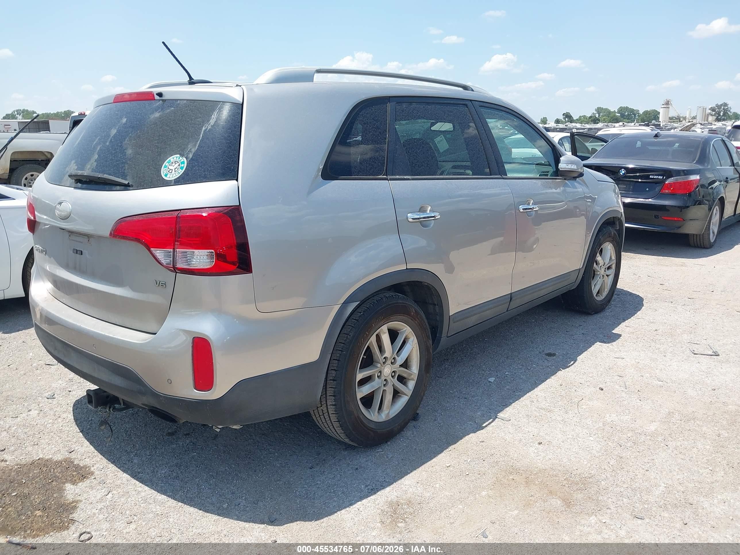 2015 Kia Sorento Lx V6 Gray vin: 5XYKT4A75FG609431