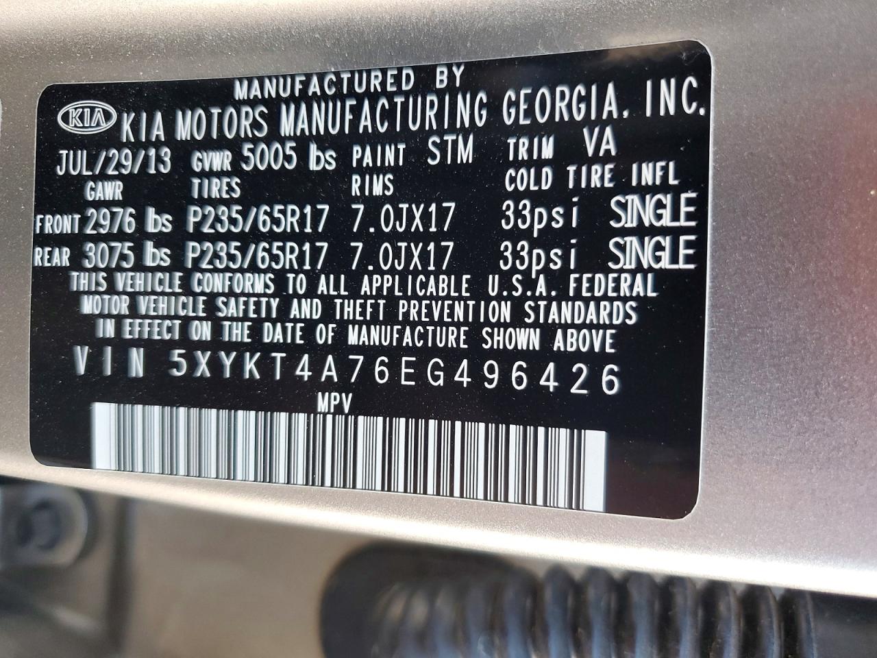 2014 Kia Sorento Lx Tan vin: 5XYKT4A76EG496426