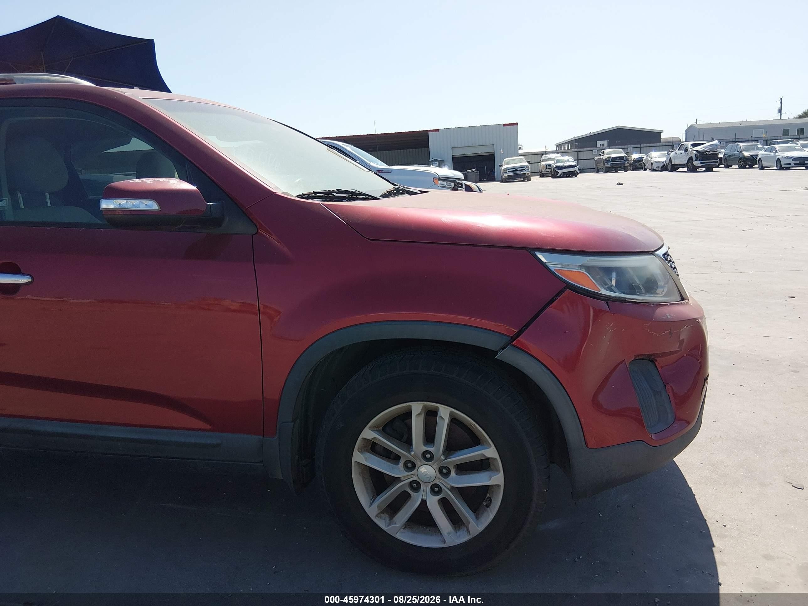 2015 Kia Sorento Lx V6 Red vin: 5XYKT4A76FG551703