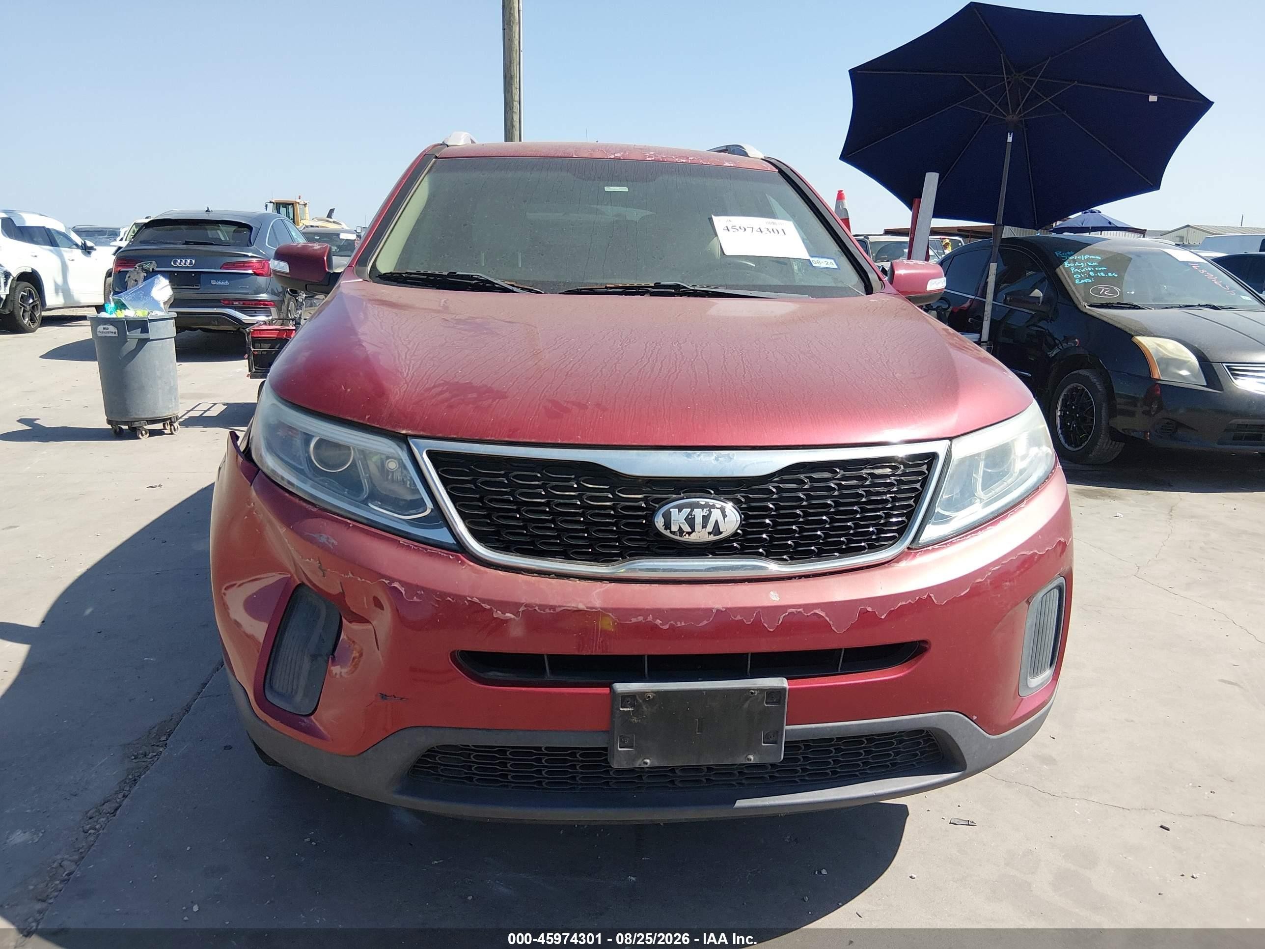 2015 Kia Sorento Lx V6 Red vin: 5XYKT4A76FG551703