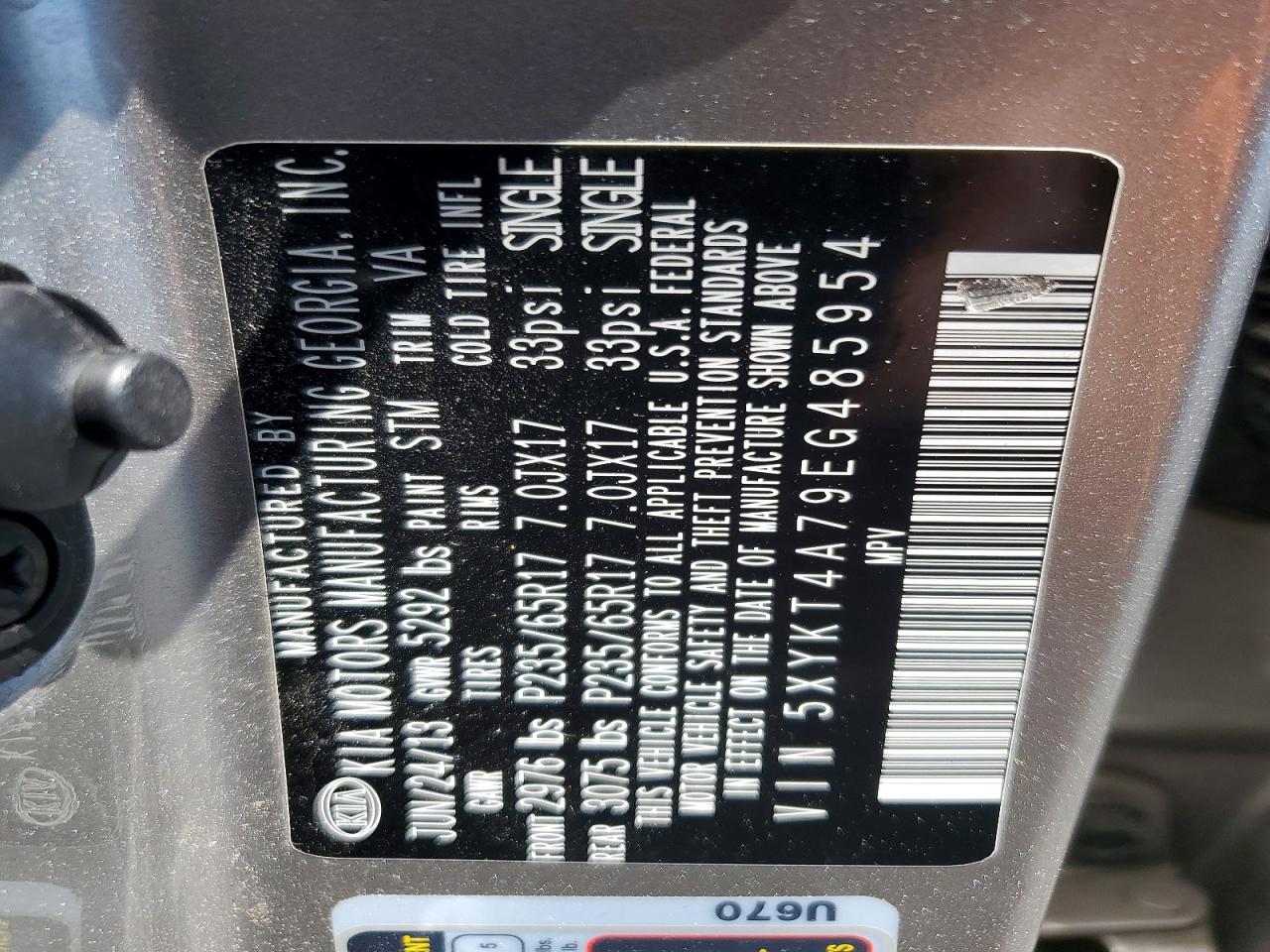2014 Kia Sorento Lx Silver vin: 5XYKT4A79EG485954