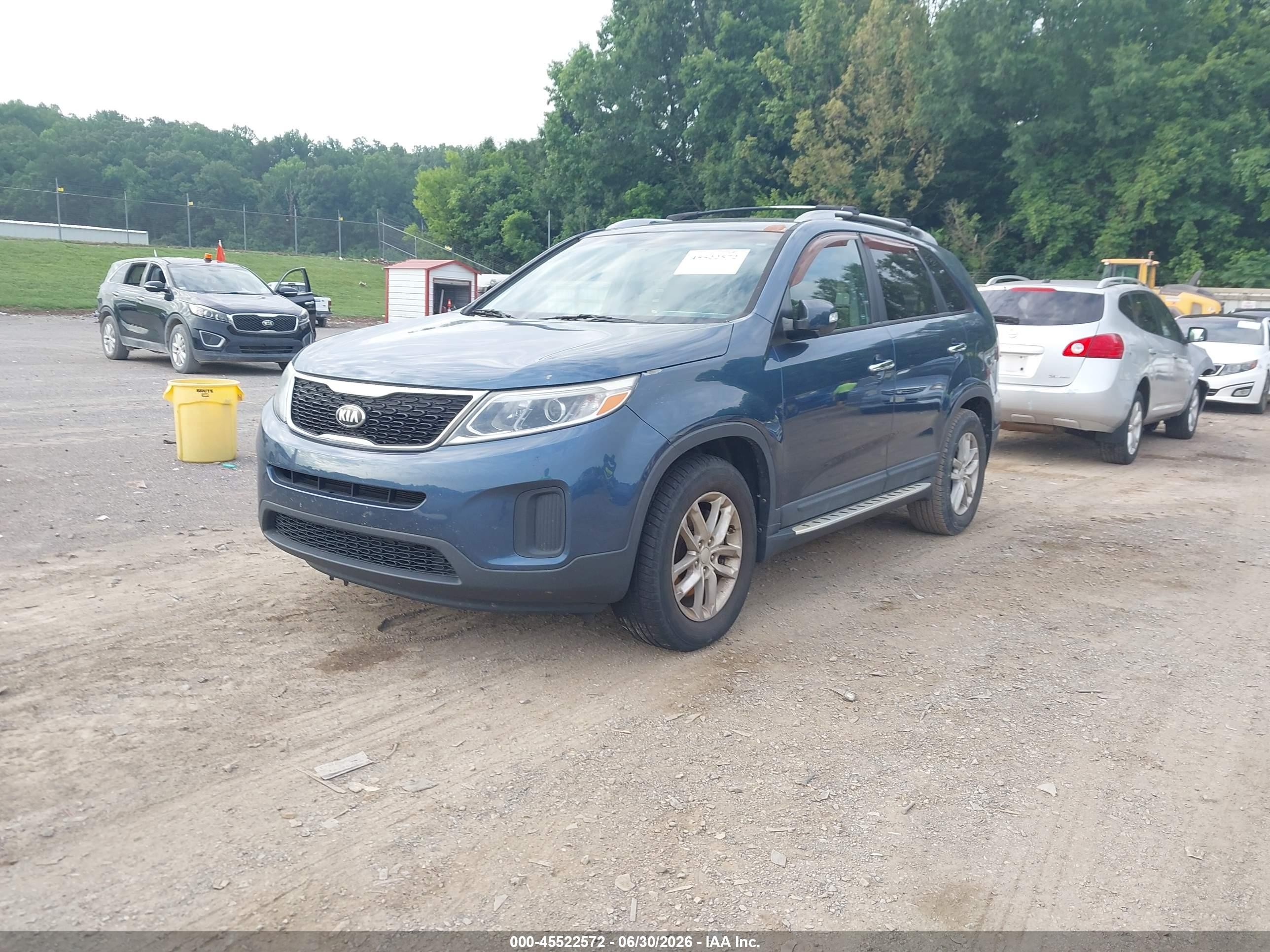 2014 Kia Sorento Lx V6 Blue vin: 5XYKT4A7XEG496493